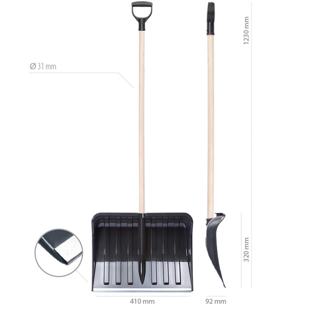 KAGM Schneeräumer Schneeschieber Schneeschaufel schwarz, 41 cm Arbeitsbreite, (1-tlg), schlagfest, frostsicher, handlich und leicht