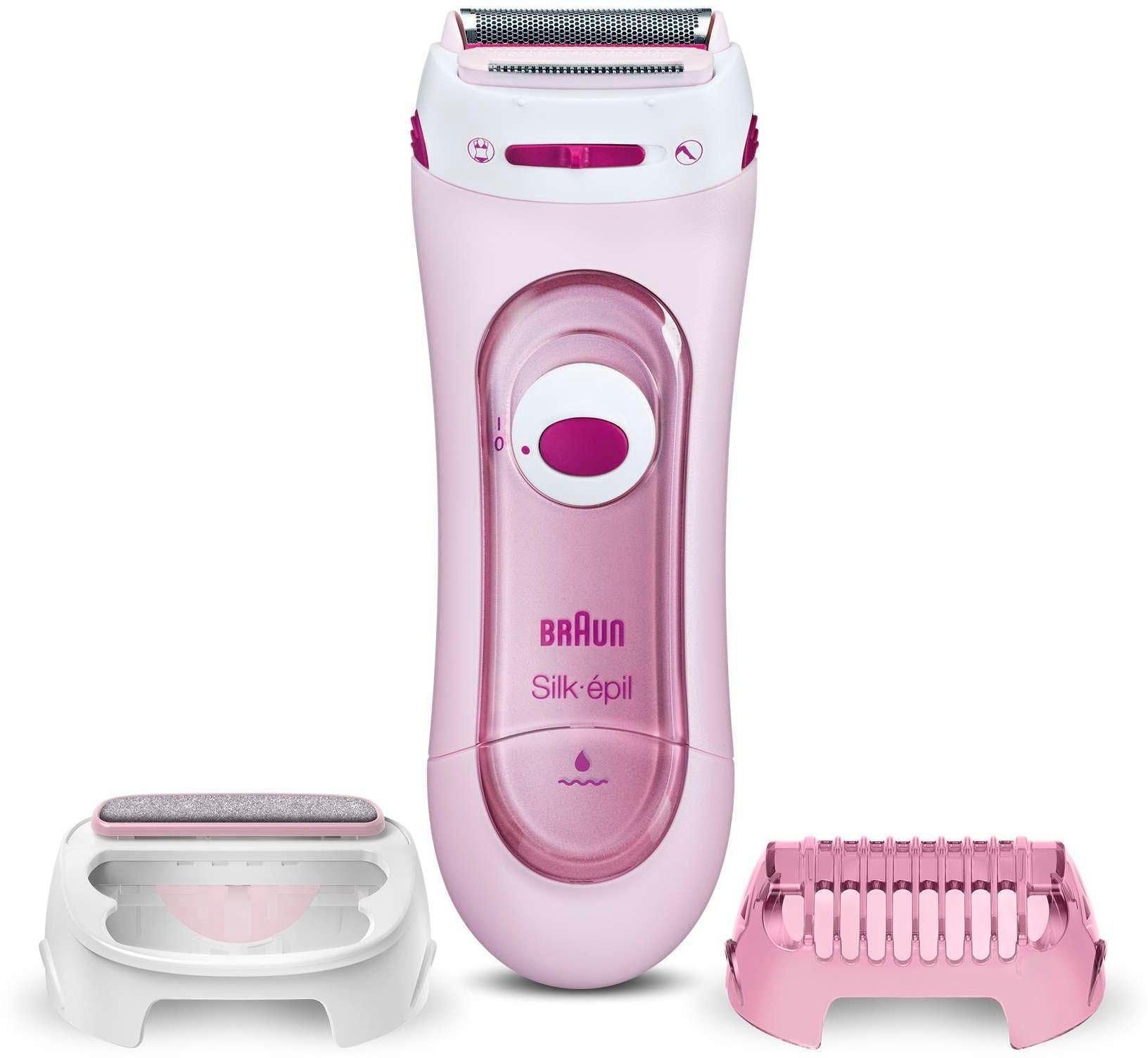 Braun Elektrorasierer sich Gerät, an Silk-épil Kabelgebundenes Der Shaver die 5-360 passt Lady an 3-in-1, abgerundete Körperkonturen Kopf