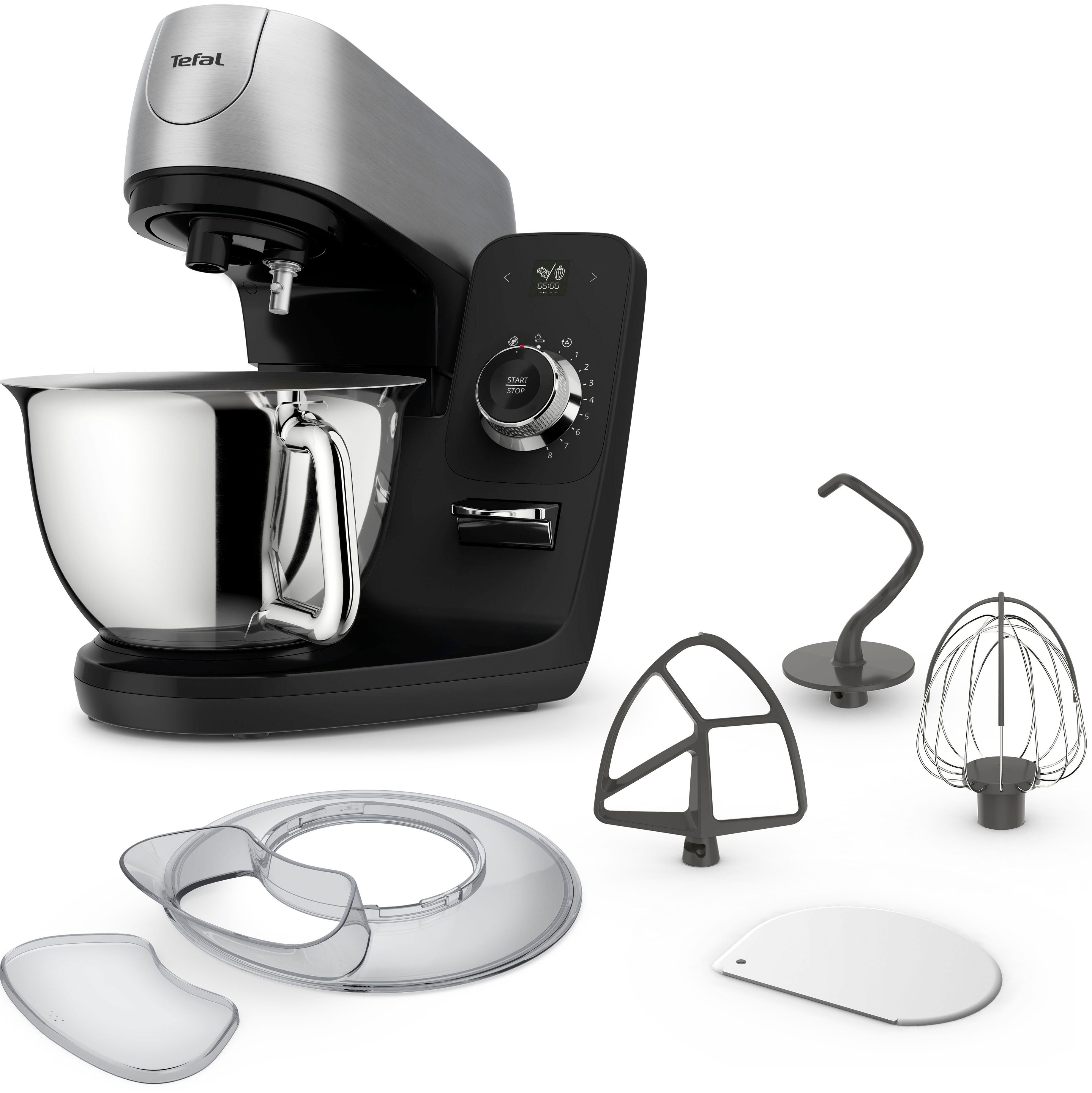Tefal Küchenmaschine QB9008 Coach, 1200 W, 5,5 l Schüssel, 8 Automatikprogramme, personalisiertes Erlebnis, leiser Motor