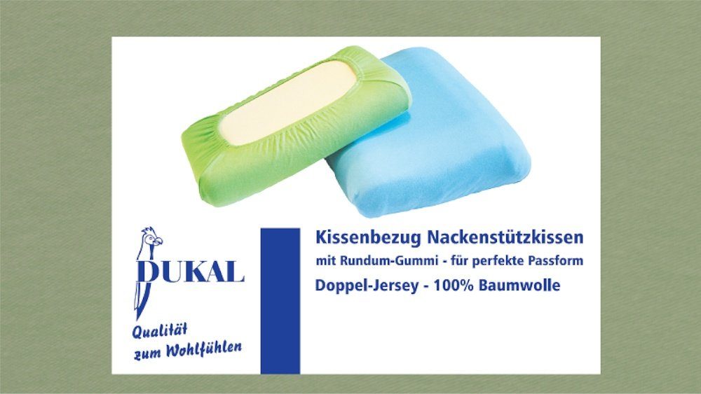 Kissenbezug Schlaraffia Support Geltex Nackenstützkissen, DUKAL (1 Stück), aus hochwertigem Doppel-Jersey, 100% Baumwolle, mit Spannumrandung, Made in Germany Lindgrün