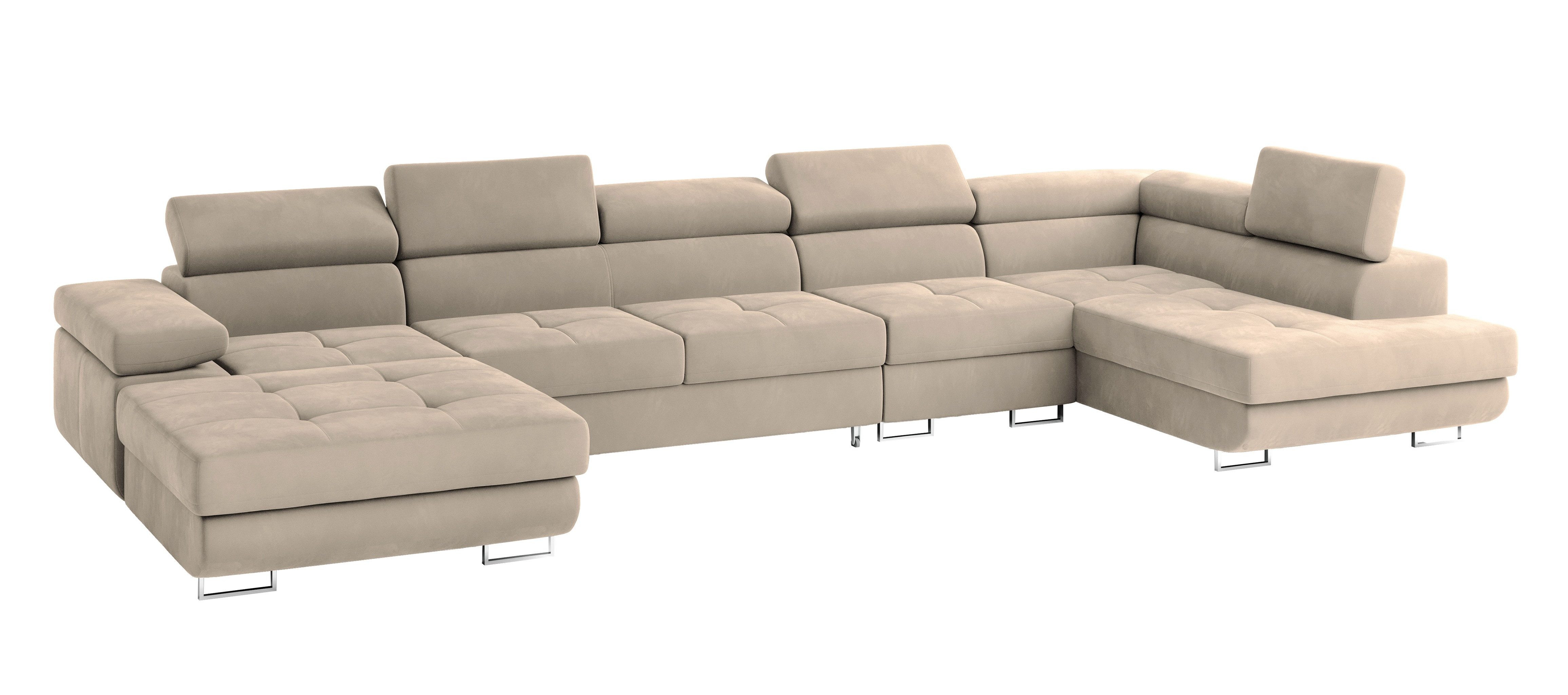 Masseno Ecksofa VELORA mit Schlaffunktion U-Form, günstig online kaufen