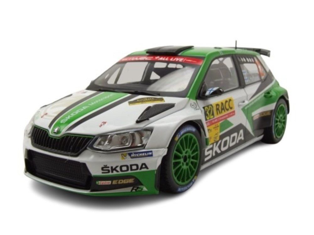 ixo Models Modellauto Skoda Fabia R5 #32 Rallye Catalunya 2018 grün weiß Rovanperä Halttunen, Maßstab 1:24