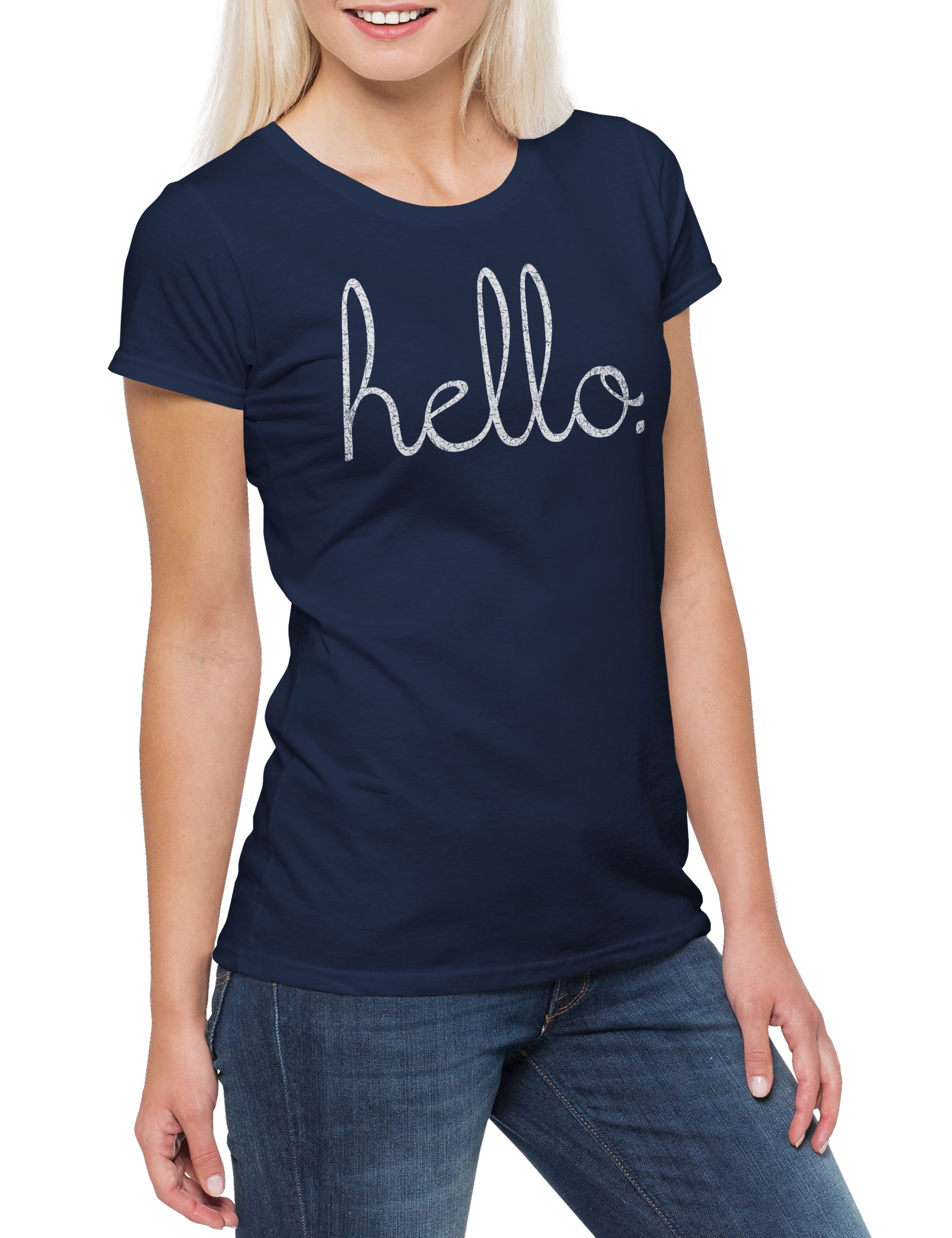 Print-Shirt Hello II Damen T-Shirt Fun Geek Nerd Science Lehrer Scientist Mathe