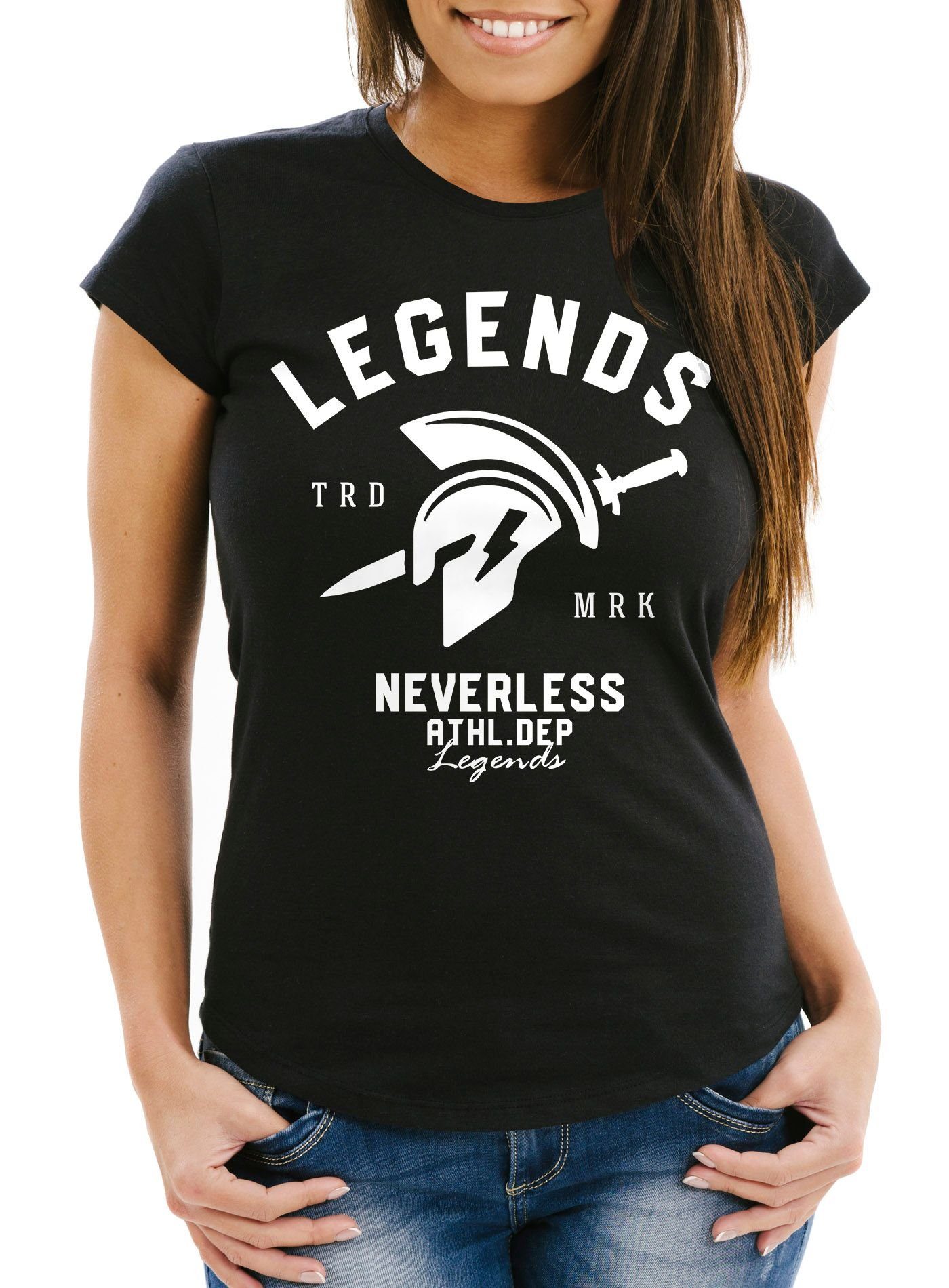 Neverless Print-Shirt Herren T-Shirt Legends Sparta Gladiator Gym Athletics Sport Fitness Neverless® mit Print