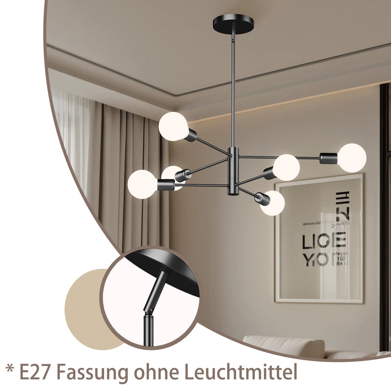 MUPOO LED Kronleuchter Pendelleuchte Modern 4/6/8 günstig online kaufen