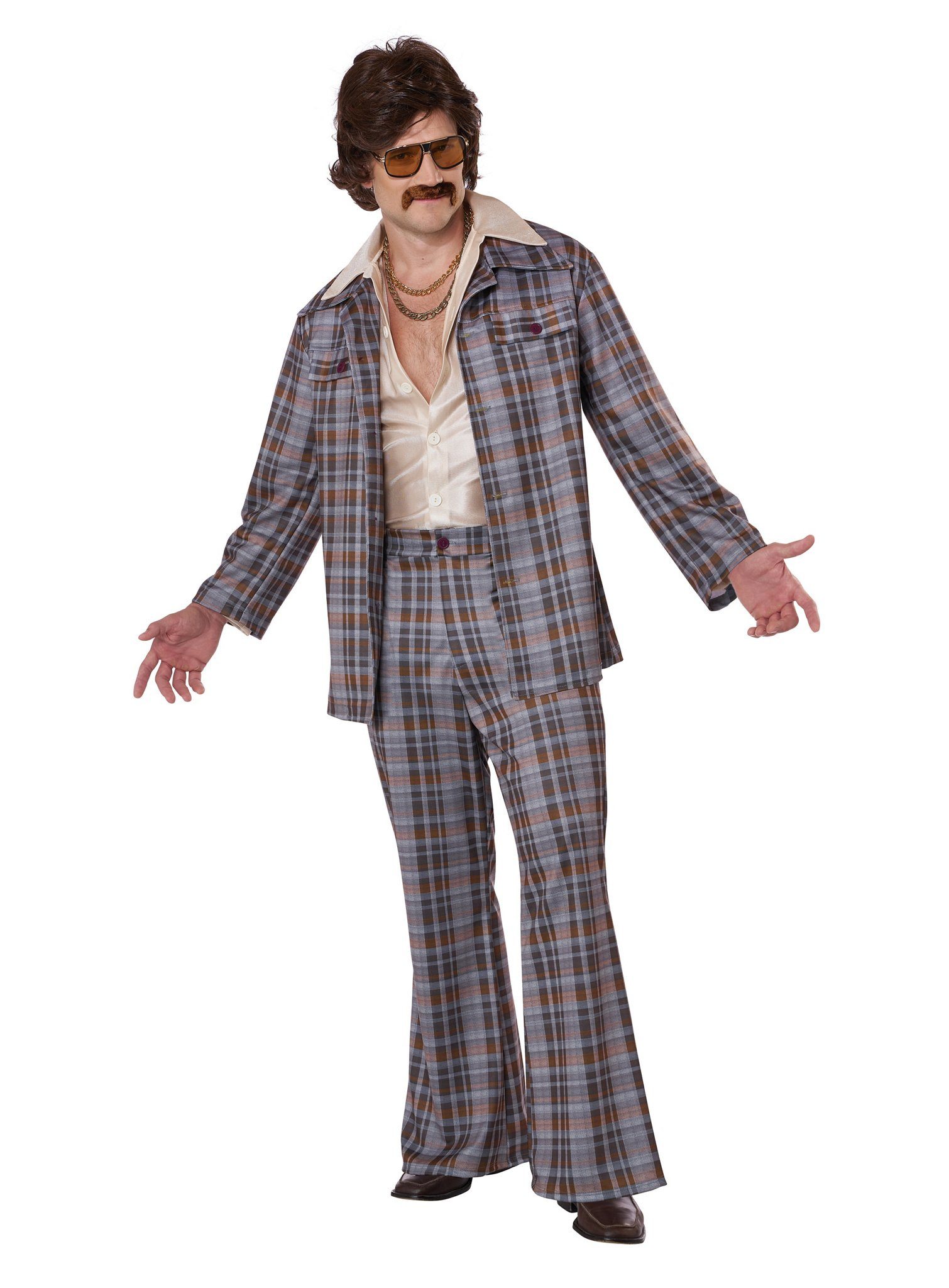 Metamorph Kostüm 70er Jahre Macker Kostüm, Mit diesem Leisure Suit kannst Du ordentlich den Larry machen!
