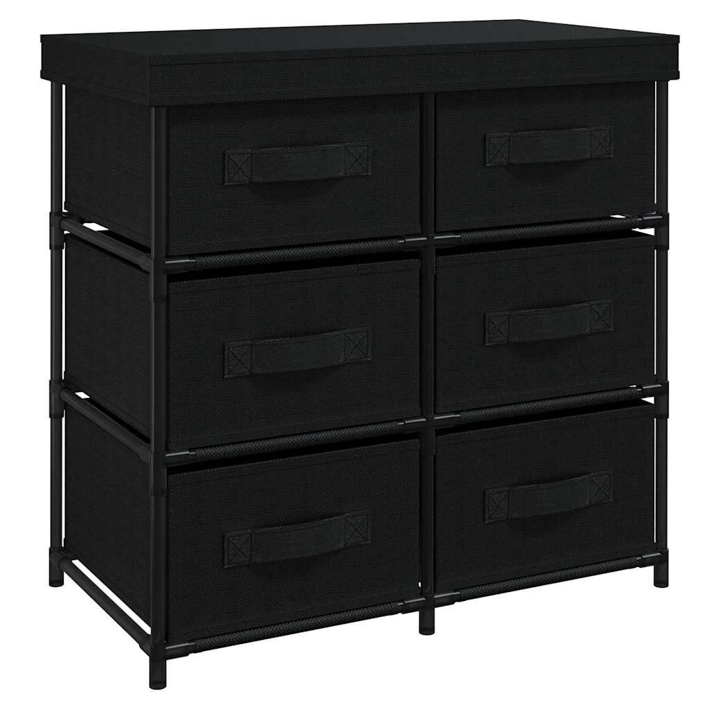 vidaXL Mehrzweckschrank Aufbewahrungsschrank mit 6 Schubladen 55×29×55 cm Schwarz Stahl (1-St)