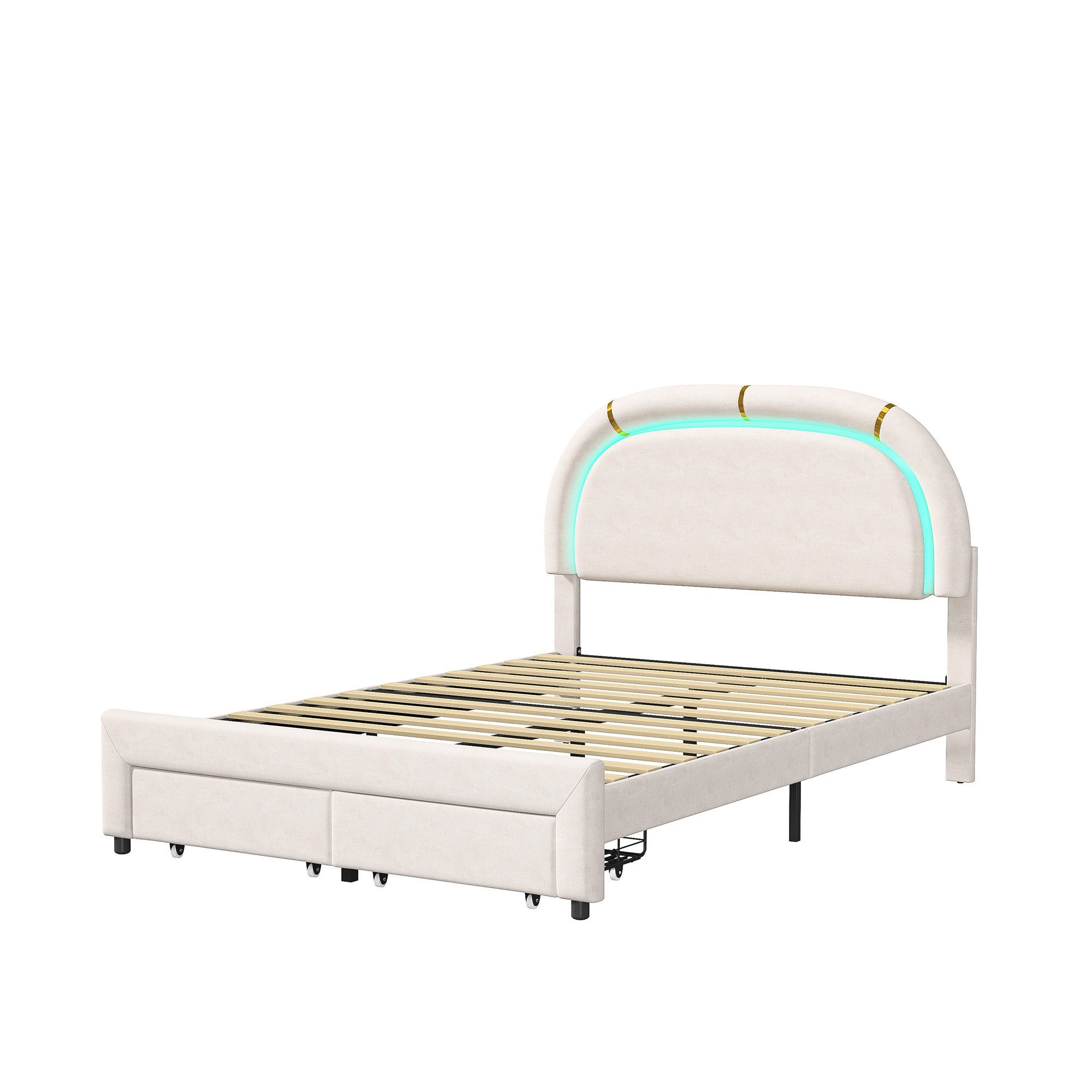 PXloue Polsterbett Kinderbett Jugendbett (Kopfteil hochstellbar), günstig online kaufen