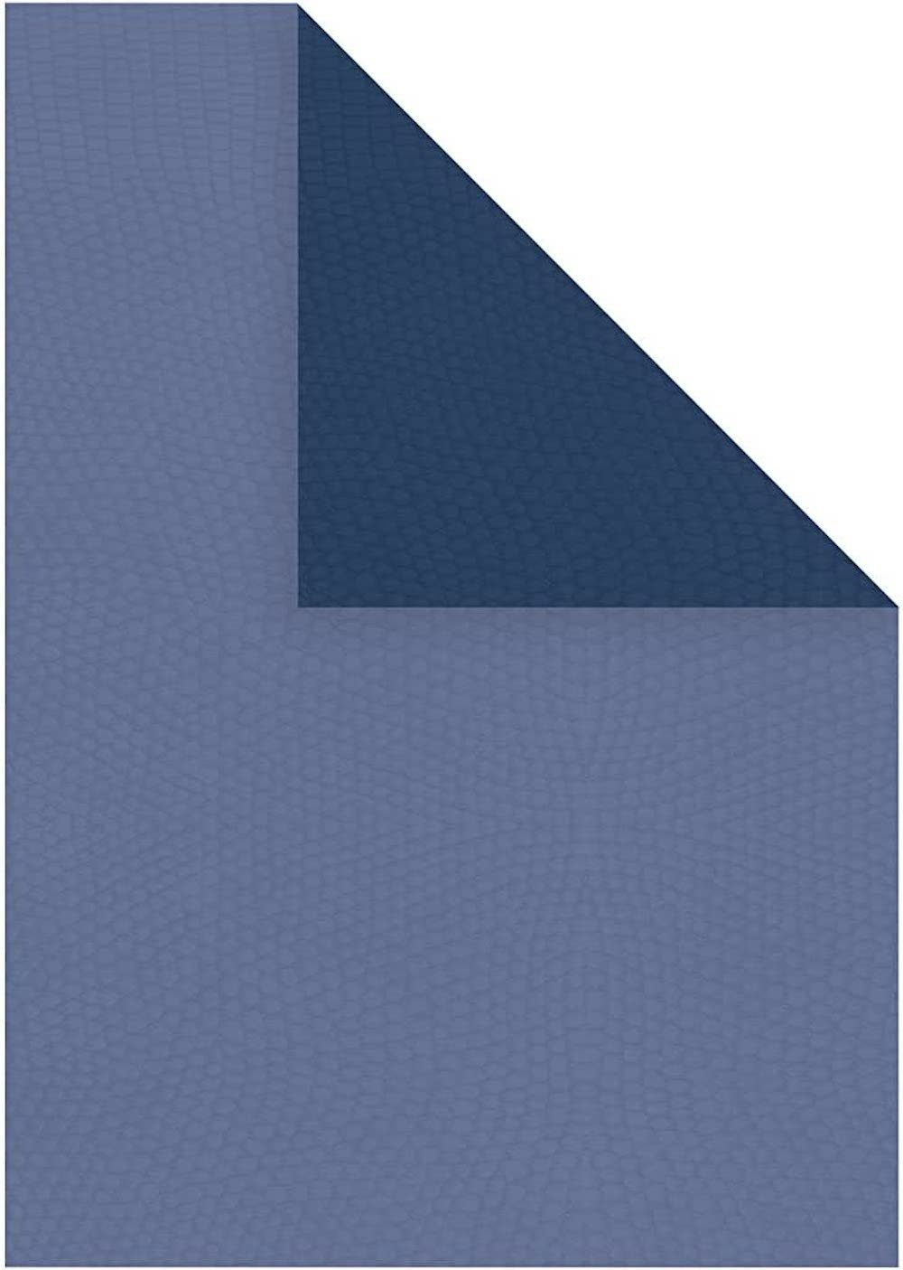 Creotime Zeichenpapier Duo Papier Strukturpapier, A4 21x30 cm, 100g, 20Bl Blau