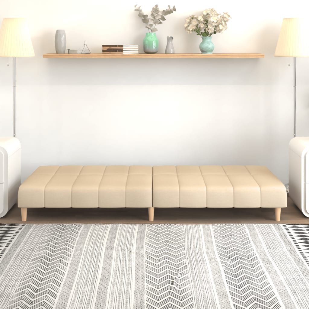 vidaXL Sofa Schlafsofa 2-Sitzer Creme Stoff günstig online kaufen