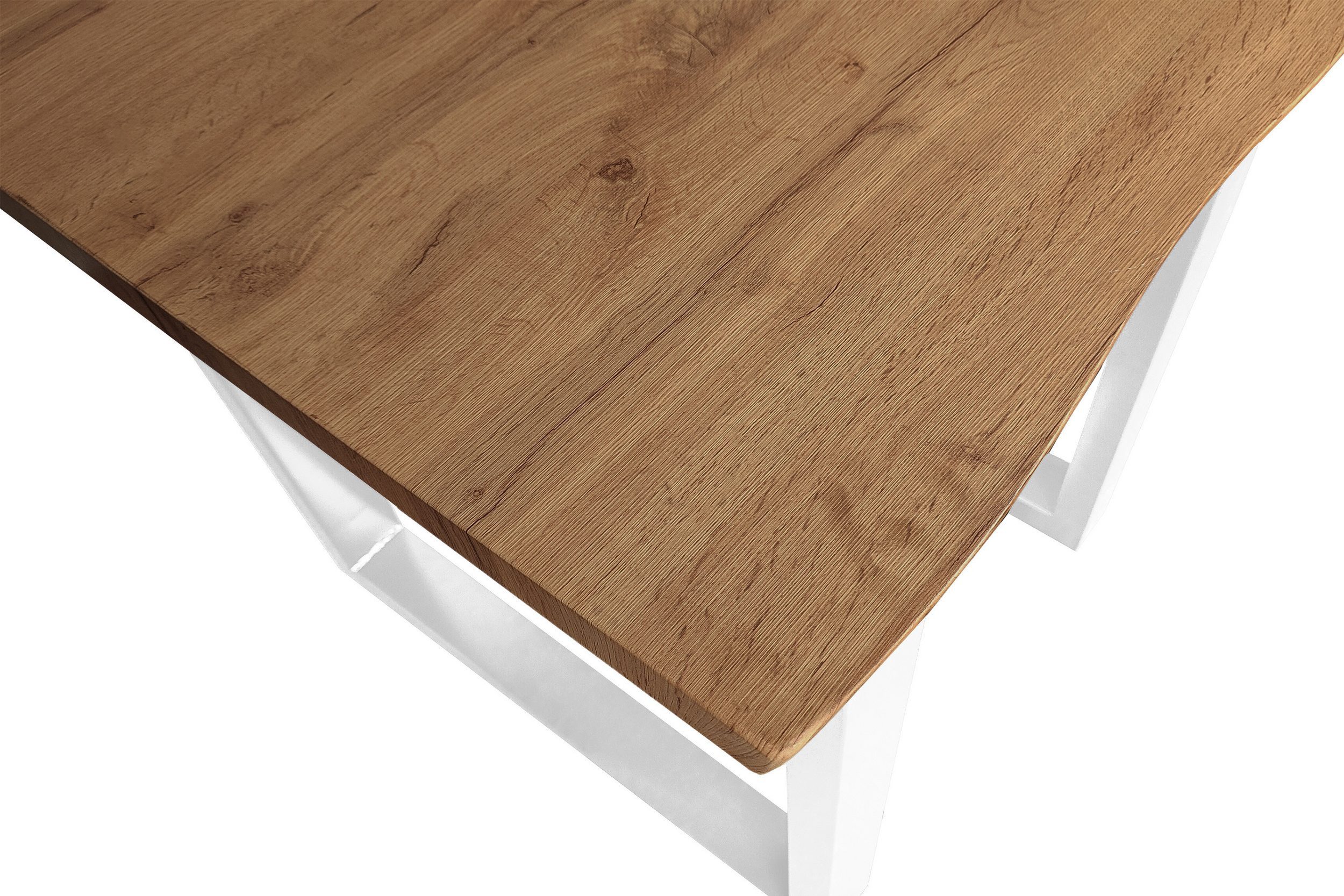 SAM® Esstisch Thoran, Holz-Optik Wildeiche, U-Metallgestell, Baumkante