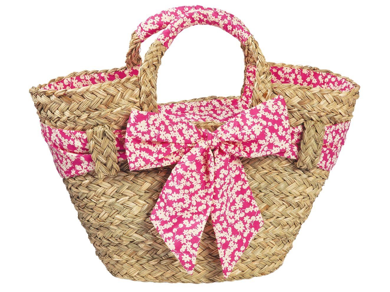 fabrizio® Einkaufskorb 55123 Korb geflochten aus Maisstroh mit Schleife Str günstig online kaufen