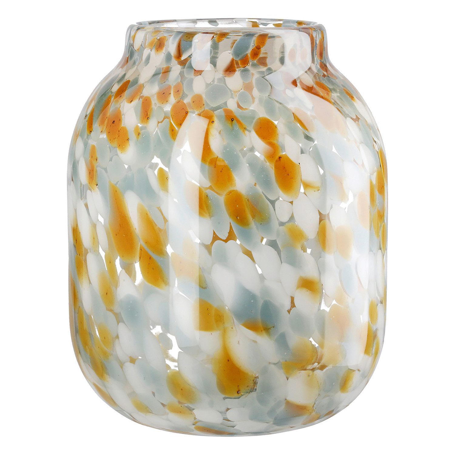 GILDE Dekovase JOYCE Vase - blau, braun, klar, weiß - Glas - Höhe 24cm - Blumenvase (1x Vase, Blumenbehälter - Blumengefäß), Blumenvase - Vasen - Tischdeko - Deko