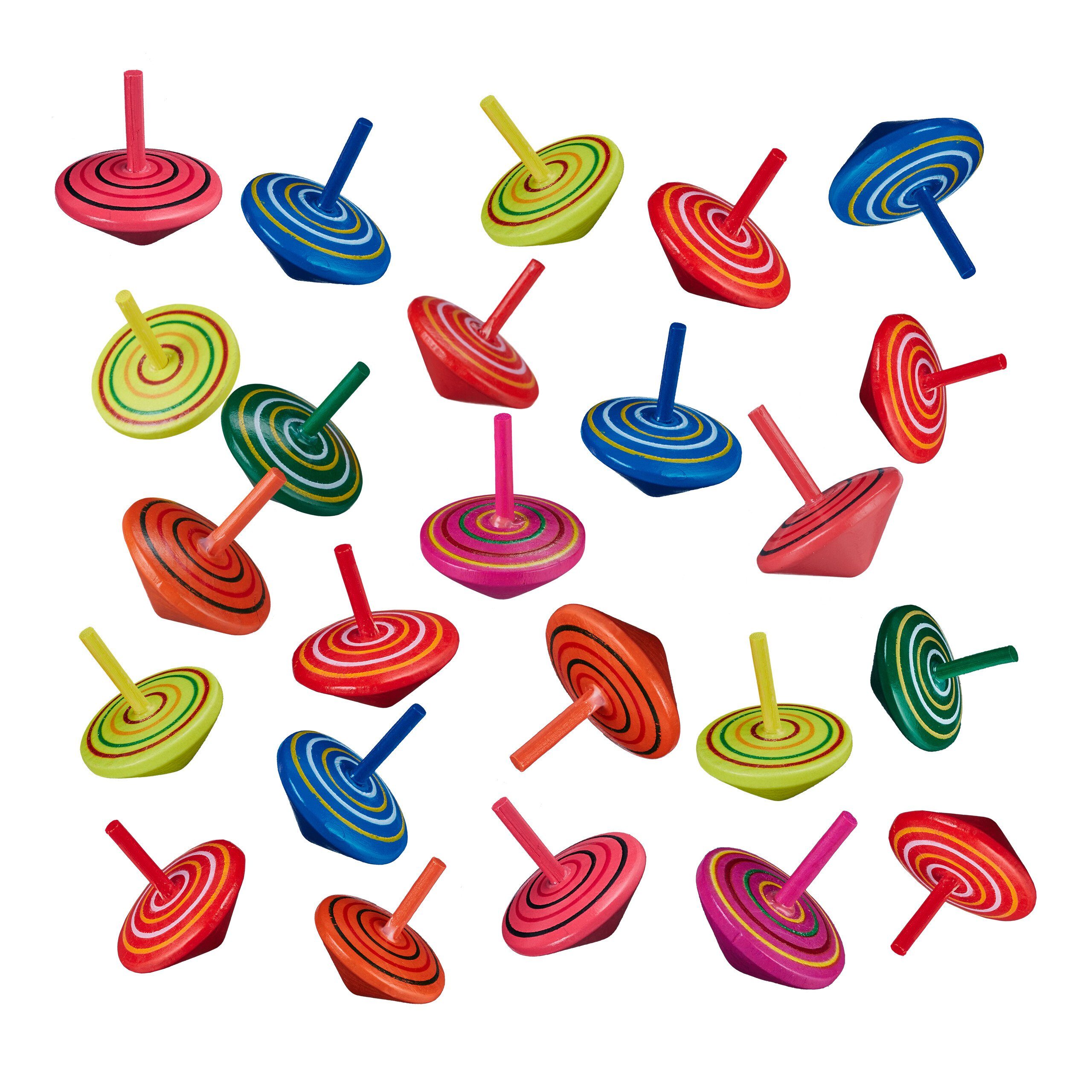 relaxdays Kreisel Bunte Kreisel aus Holz 24er Set