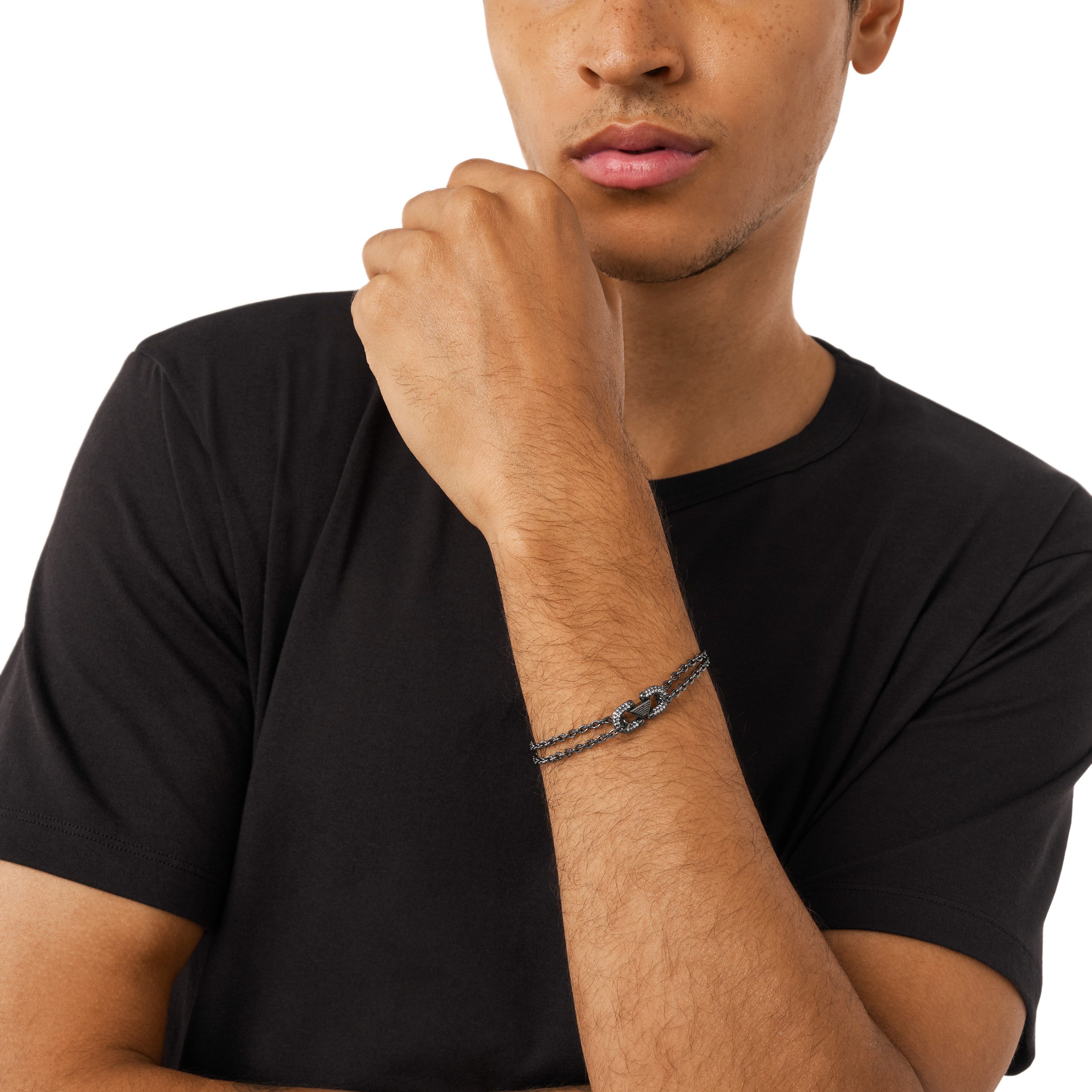 Emporio Armani Armband Schmuck Geschenk Edelstahl Armschmuck COUPLES, mit Zirkonia (synth)