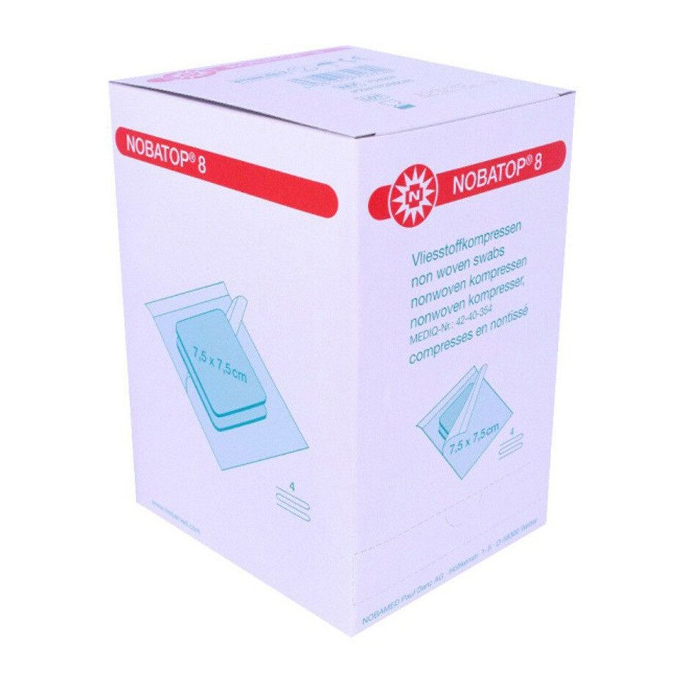 Nobamed Fixierpflaster Nobatop-steril 8 à 2 Vliesstoffkompressen, steril, 50 x 2 = 100 Stück (100-St)
