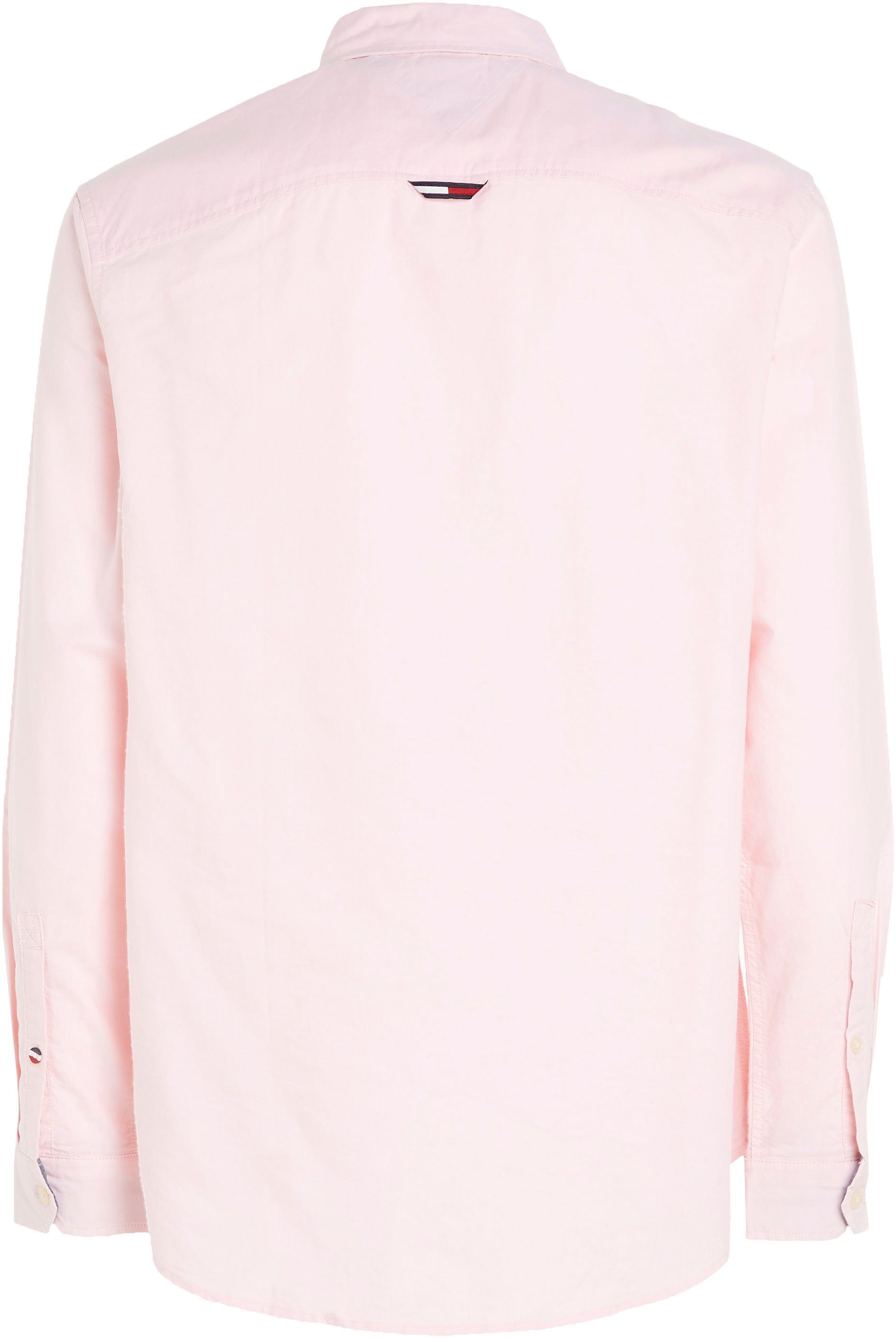 Tommy Jeans mit CLASSIC Knopfleiste SHIRT Langarmhemd TJM pink OXFORD