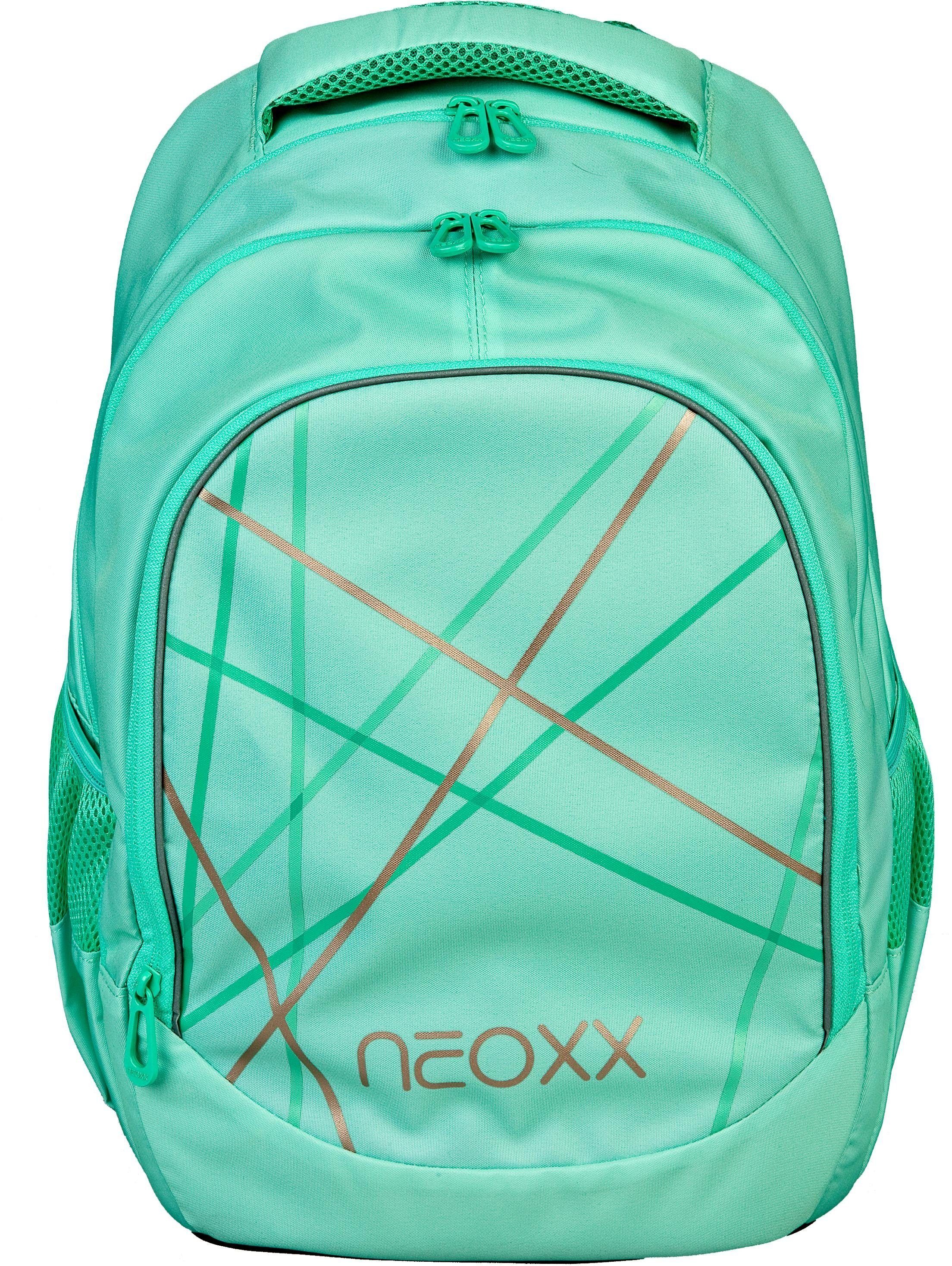 neoxx Schulrucksack Fly, Mint to be, aus recycelten PET-Flaschen