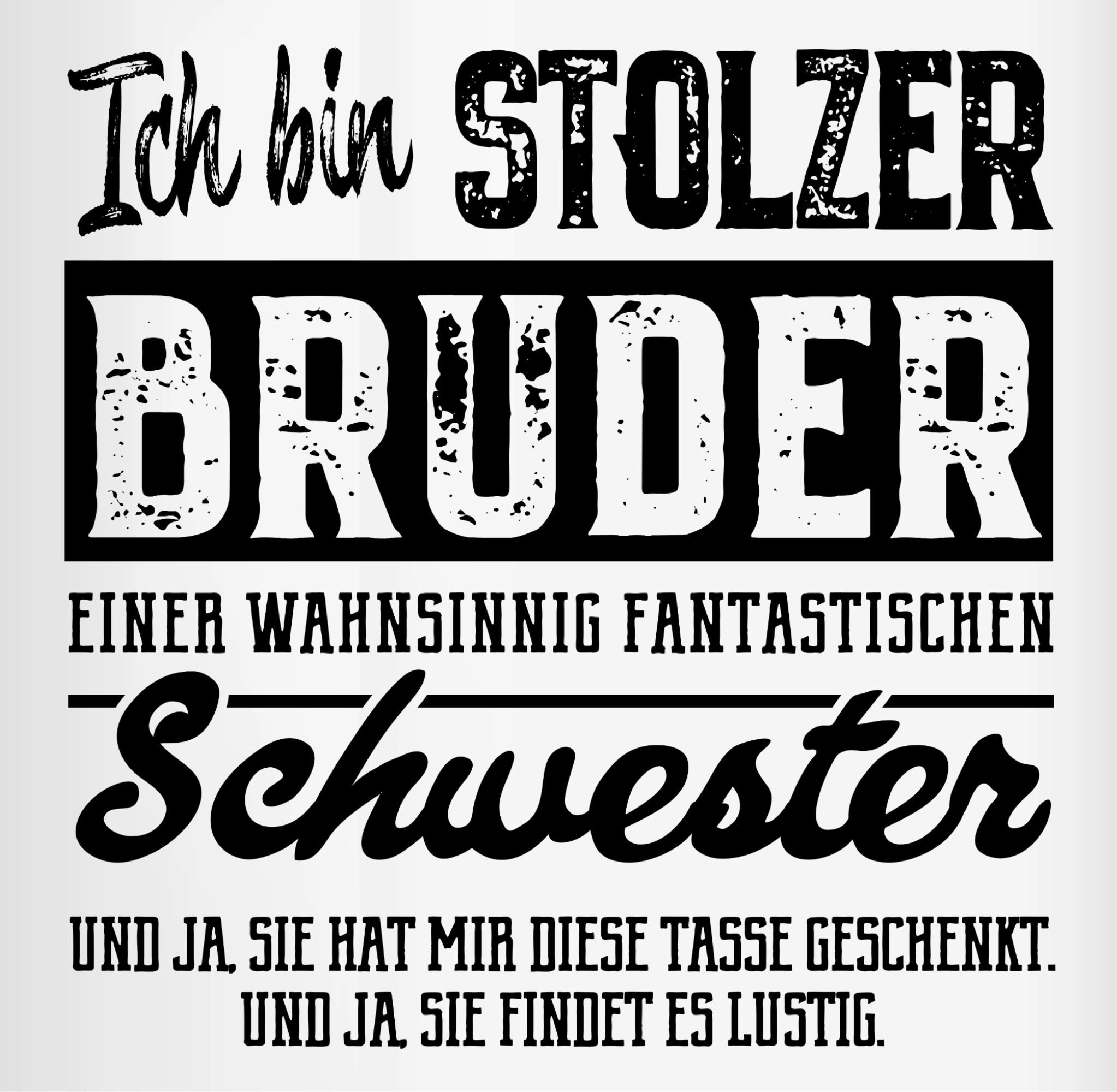 Bruder Gesche, Bruder fantastischen Schwester einer Schwester Shirtracer Tasse I Bruder Stolzer Schwarz Keramik, 1