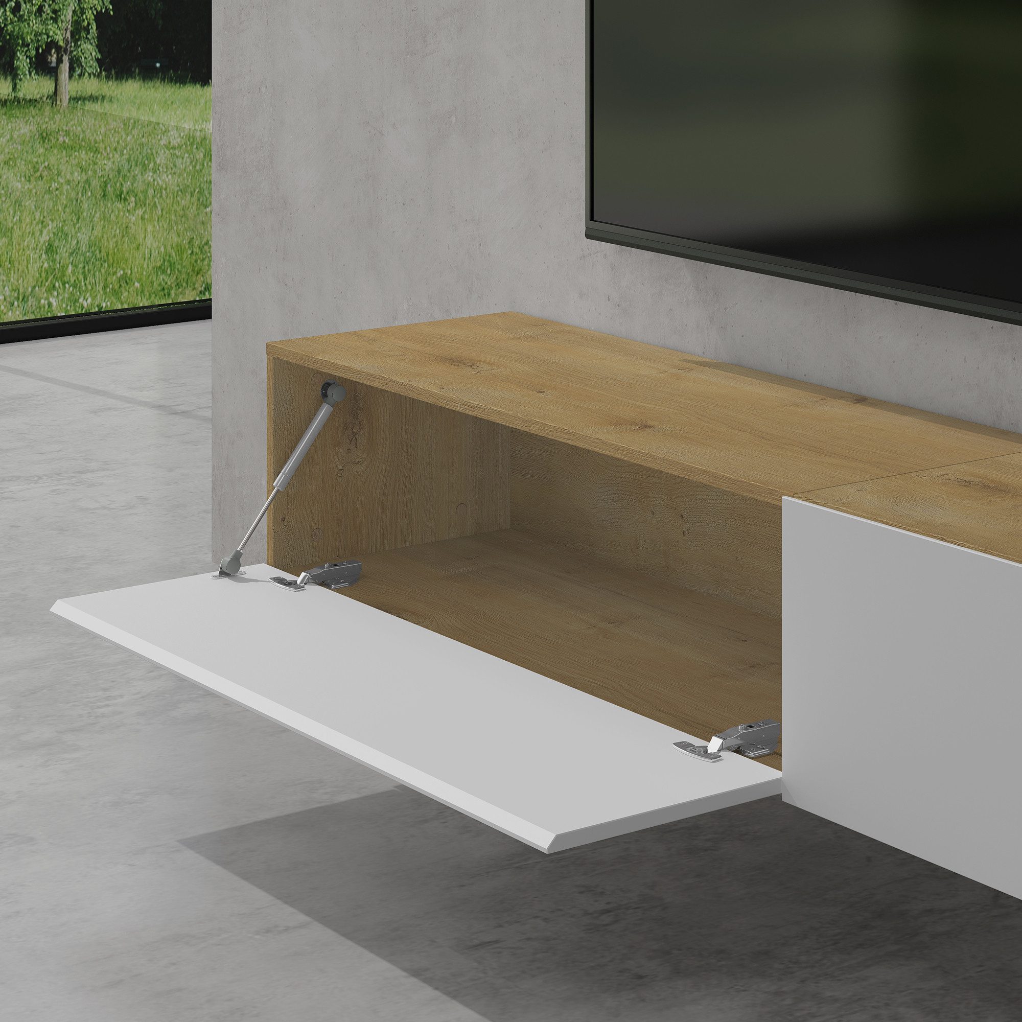 doporro TV-Board TV-schrank Fernsehschrank Low-Board TV-Tisch Wand-hängend F02