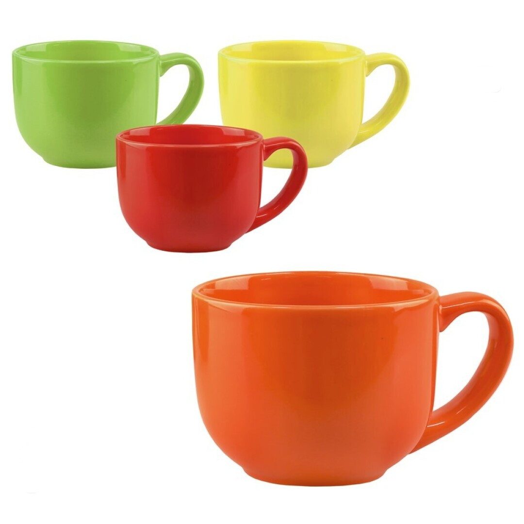ANILAR Tasse 4er Set Tassen Kaffeetassen Becher 530 ml bunt Tee Tasse XXL SUP1802, keramik
