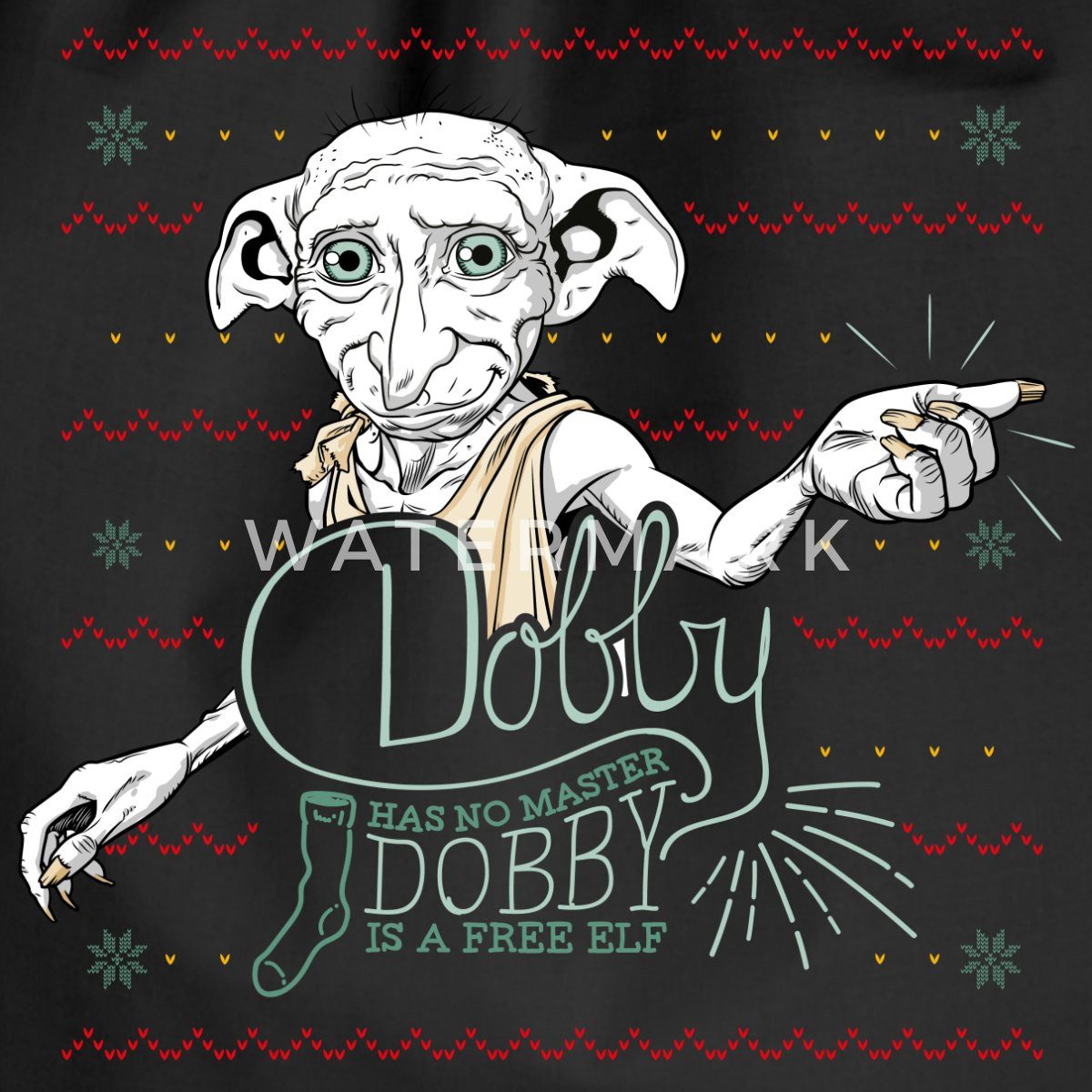 Spreadshirt Turnbeutel Harry Potter X-Mas Dobby Weihnachtself Turnbeutel (1-tlg)