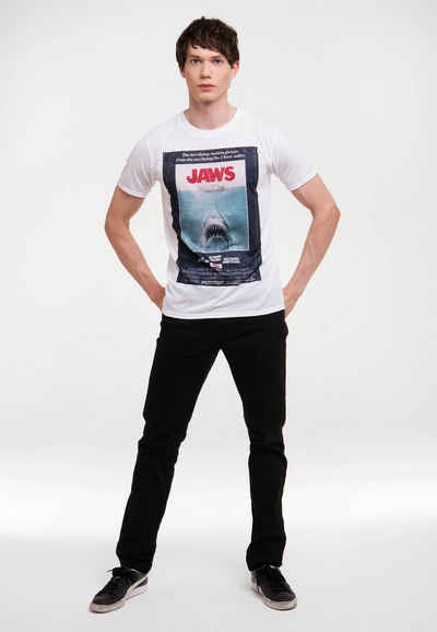 LOGOSHIRT T-Shirt Jaws mit Der weiße Hai-Print