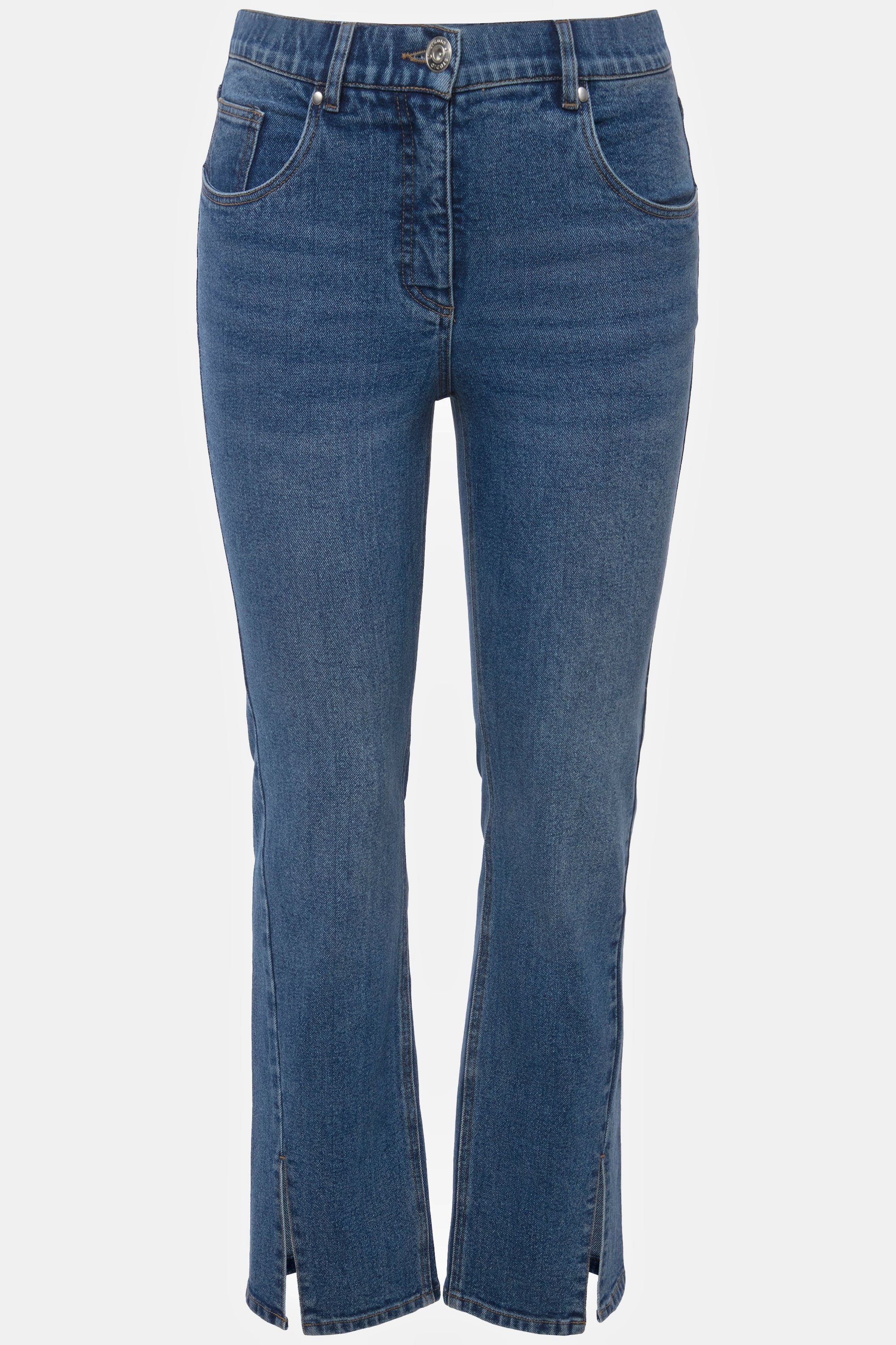 Studio Untold Funktionshose Jeans 5-Pocket Saumschlitz Straight Fit