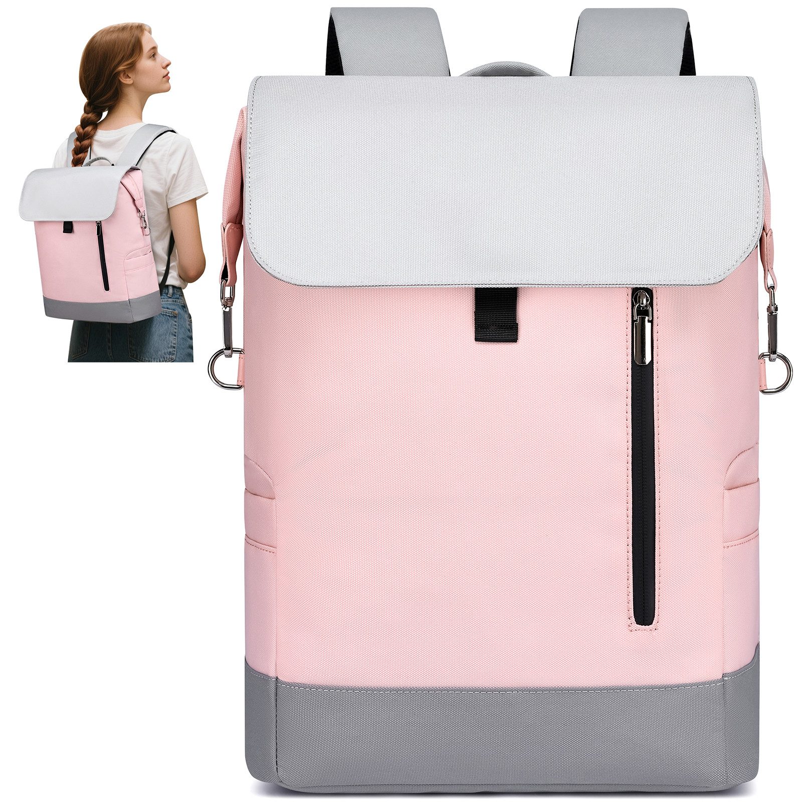 MODFU Laptoprucksack Damen Laptop Rucksack Рюкзаки Schulrucksack Freizeitrucksack (Cityrucksack Sportrucksack mit Laptopfach, 1-tlg., Unisex Reiserucksack, Wasserabweisender, Laptop für 13 Zoll), für Uni Arbeit Schule Büro Outdoor Freizeit Fahrrad Reisen