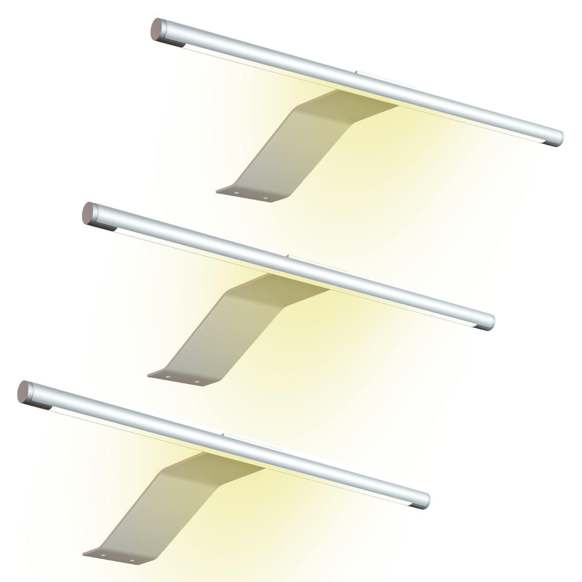 kalb Aufbauleuchte LED Aufbauleuchte 340x170 mm Schrankleuchte 12VDC silbergrau flach 4W