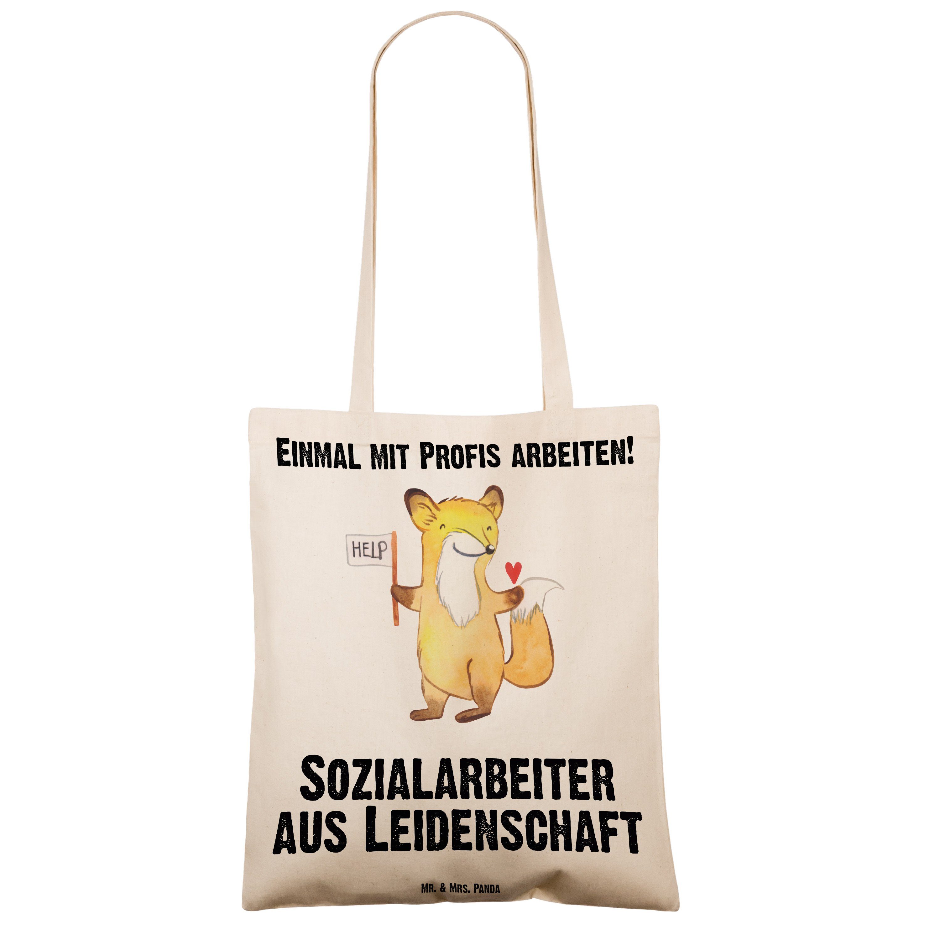 Leidenschaft Sozialarbeiter (1-tlg) - J Mrs. Mr. - Transparent Geschenk, & Tragetasche Schenken, aus Panda