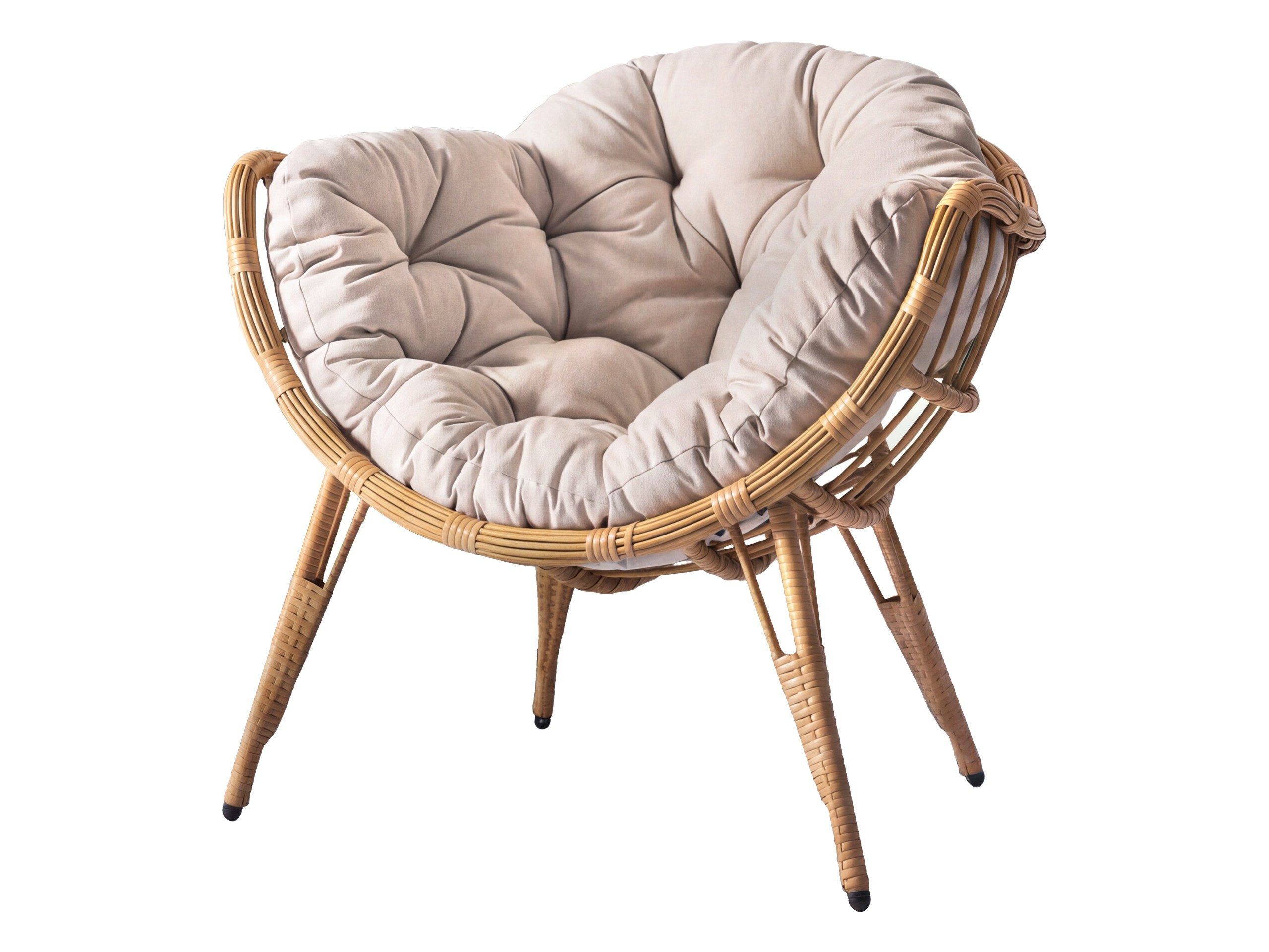 MIRJAN24 Sessel Nubia, Konstruktion aus Metall + Rattan, 95x81x86 cm