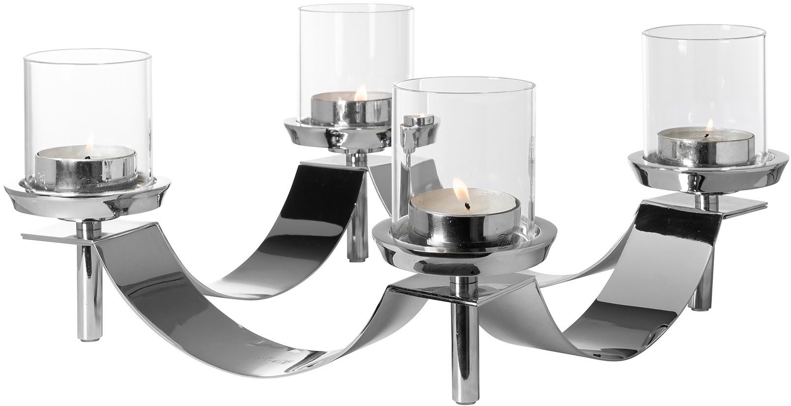 Fink Kerzenleuchter GALLERY (1 St), Leuchter-Kranz mit Glas, 4-flammig, Adventskranz
