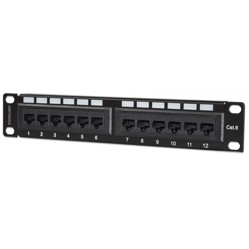 Intellinet Patchpanel 10" 1HE 12-Port Cat6 UTP Netzwerkgerät Netzwerk-Patch-Panel
