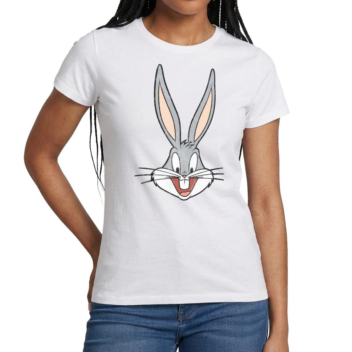 T-Shirt Looney Tunes Bugs Bunny Kopf Vintage Frauen T-Shirt
