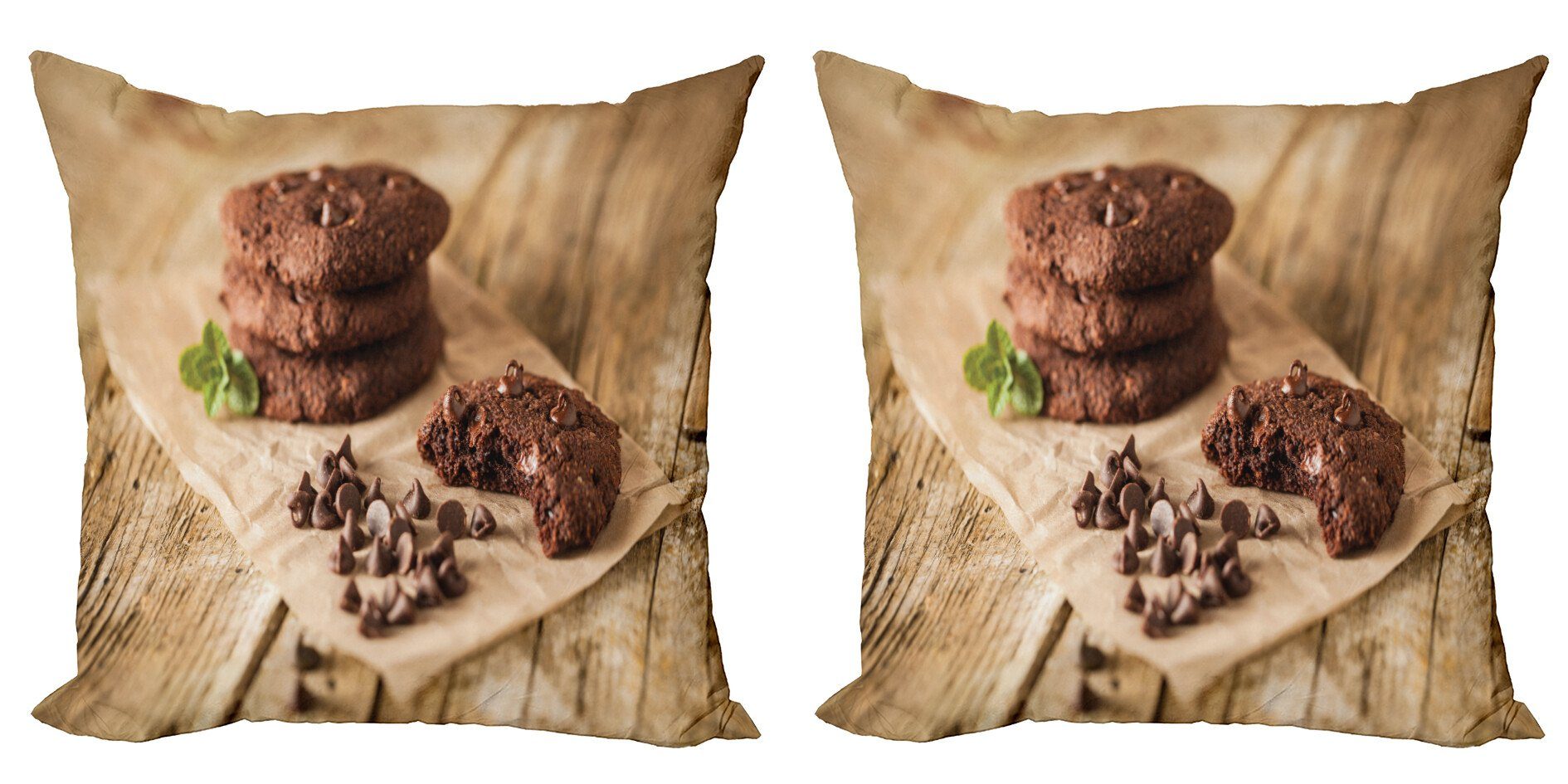 Kissenbezüge Modern Accent Doppelseitiger Digitaldruck, Abakuhaus (2 Stück), Plätzchen Schokolade auf einem Wrapping Yum