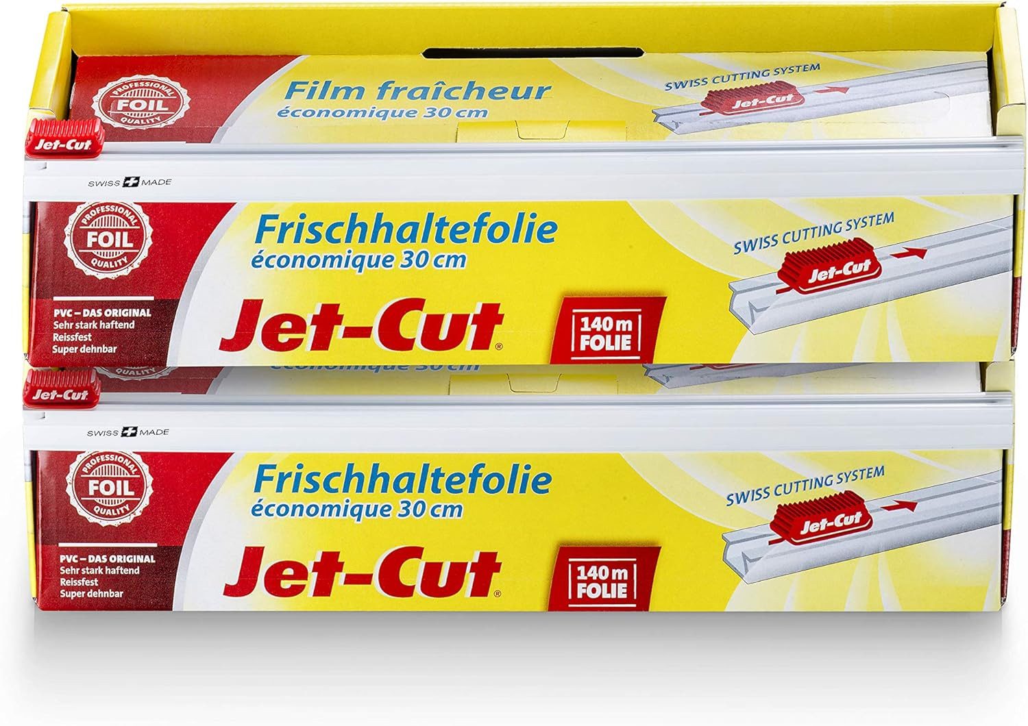 Jet-Cut Frischhaltefolie Vorratspack mit Schneider, 30 cm x 280 m, 8,5 µm, (Packung, 280 m x 30 cm, 8,5 µm, mit Schneidschiene