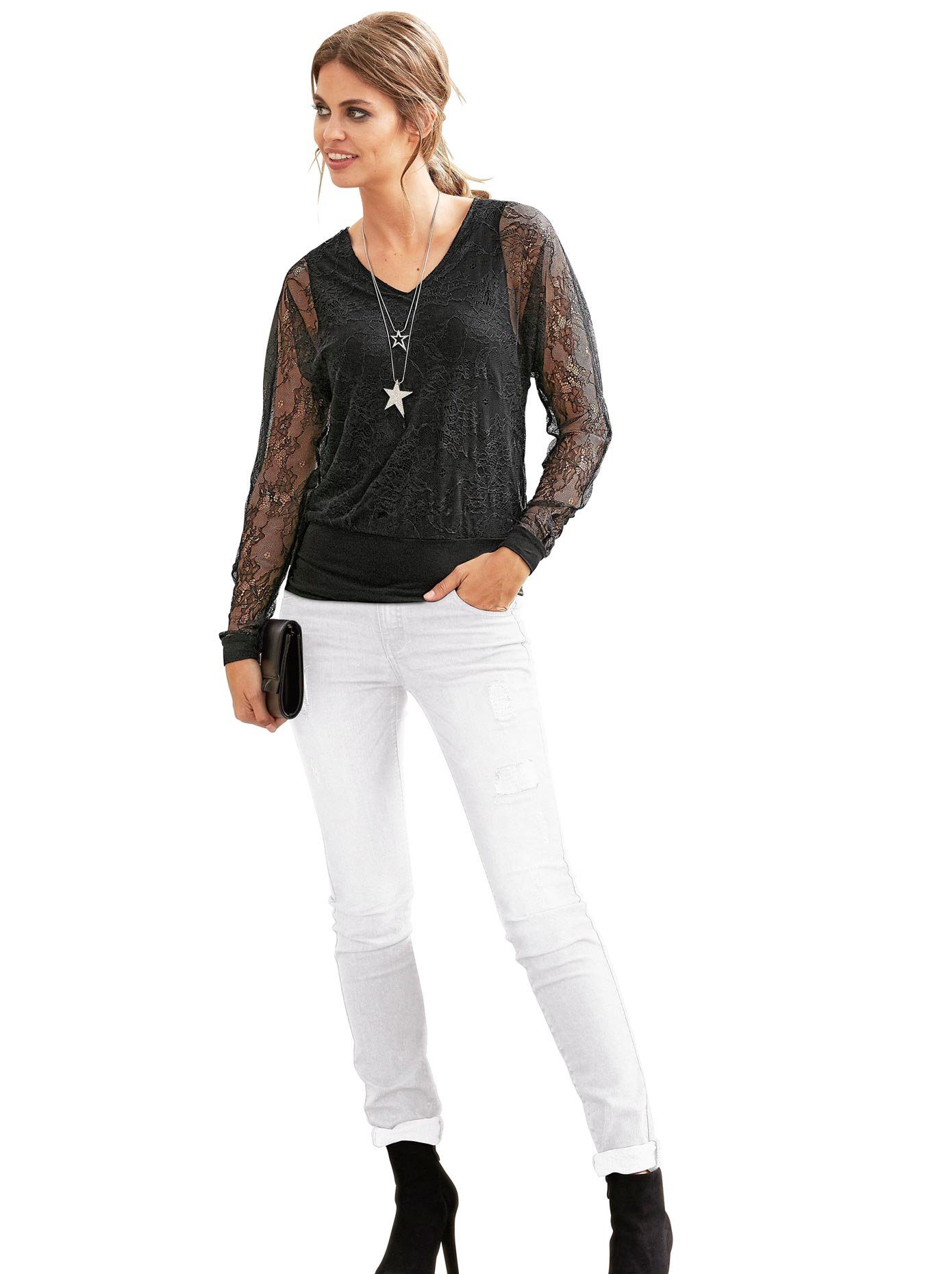 Classic Inspirationen Shirt mit elastischer Spitze | OTTO Classic Inspirationen Shirt mit elastischer Spitze | OTTO