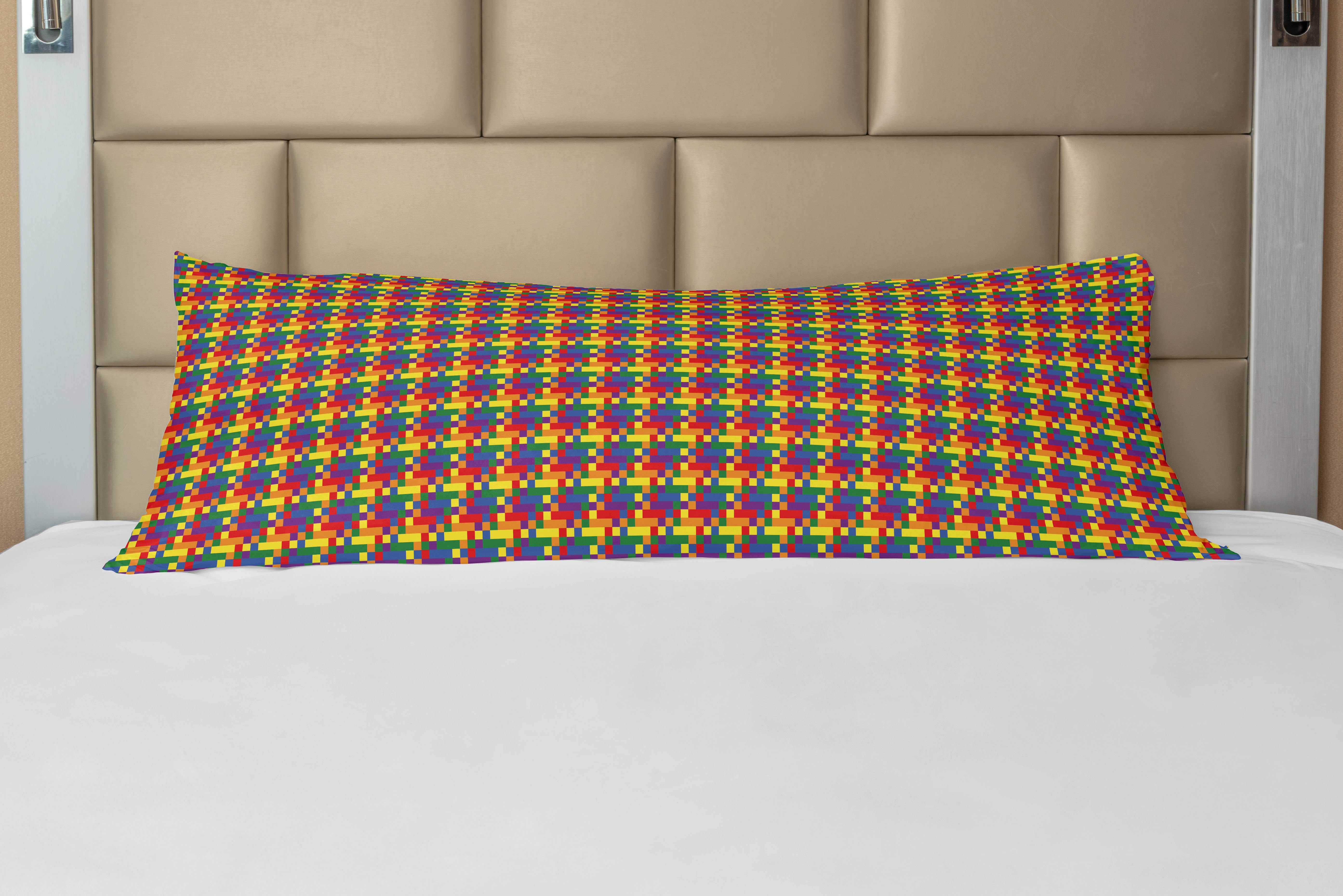 Seitenschläferkissenbezug Deko-Akzent Langer Kissenbezug, Abakuhaus, Abstrakt Pixel Art LGBT Flagge