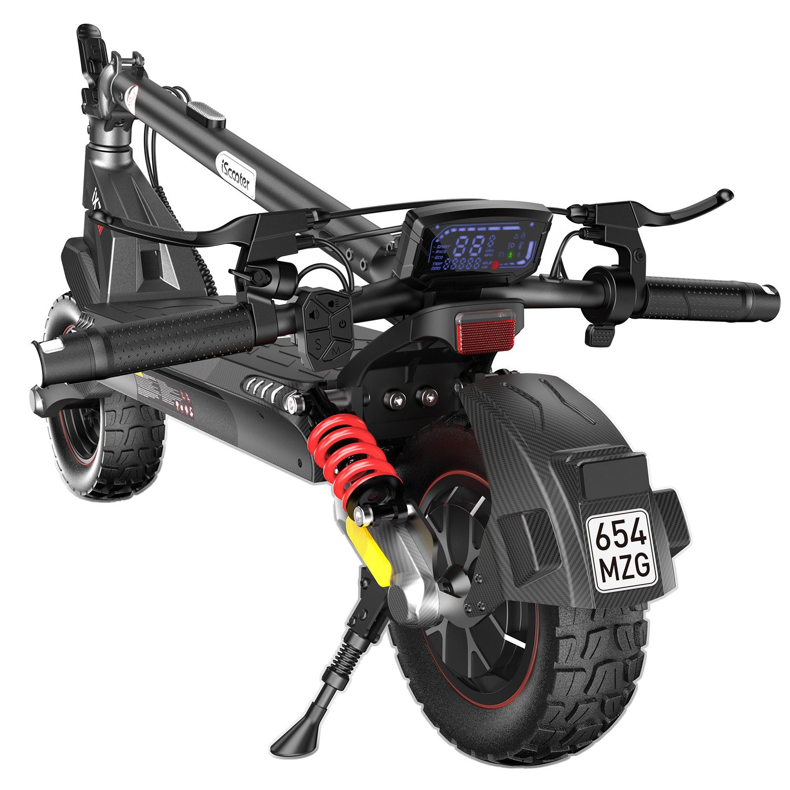 iscooter E-Scooter Elektroroller mit ABE-Zulassung, zwei Motoren, 60~80 km Reichweite, Geeignet für alle Geländearten,MAX 35° Steigung