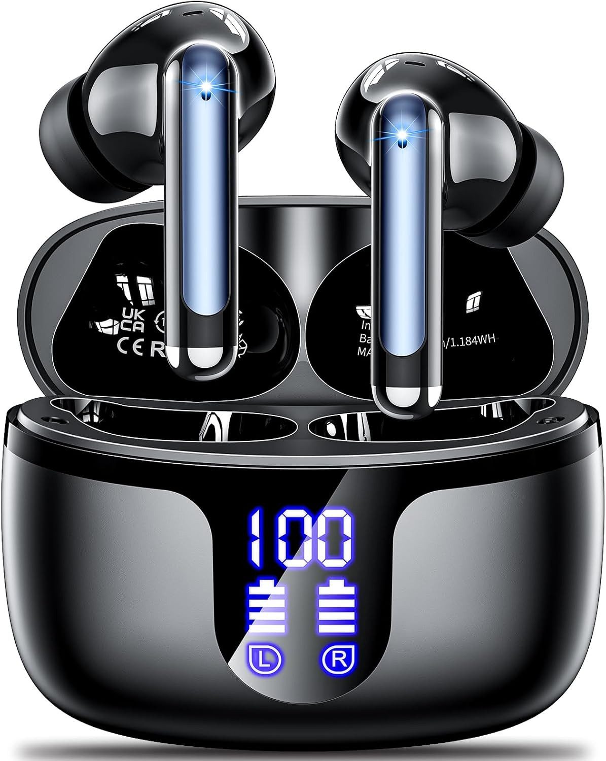 Xruiy Bluetooth Наушники mit ANC,Kabellos Kopfhöre mit ENC Mikrofon, In-Ear-Kopfhörer (TWS Ohrhörer für Gaming, Sport & Musik mit HiFi-Stereo-Sound ,IPX7)