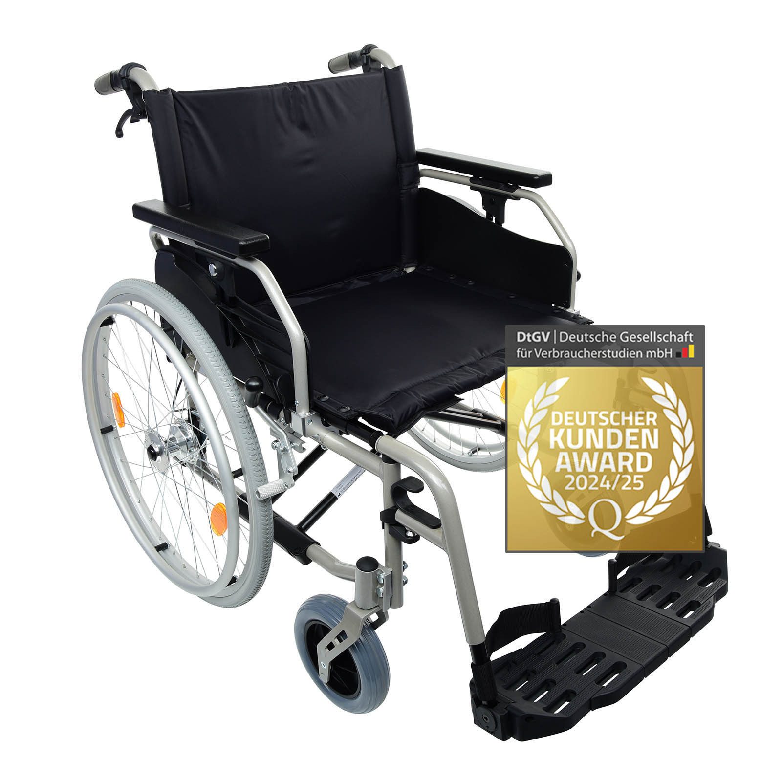 bescomedical Rollstuhl PRIMUS ML XL - extra breiter Transportrollstuhl - bis 190 kg belastbar, Leichtgewichtrollstuhl - Breite wählbar - mit Trommelbremse