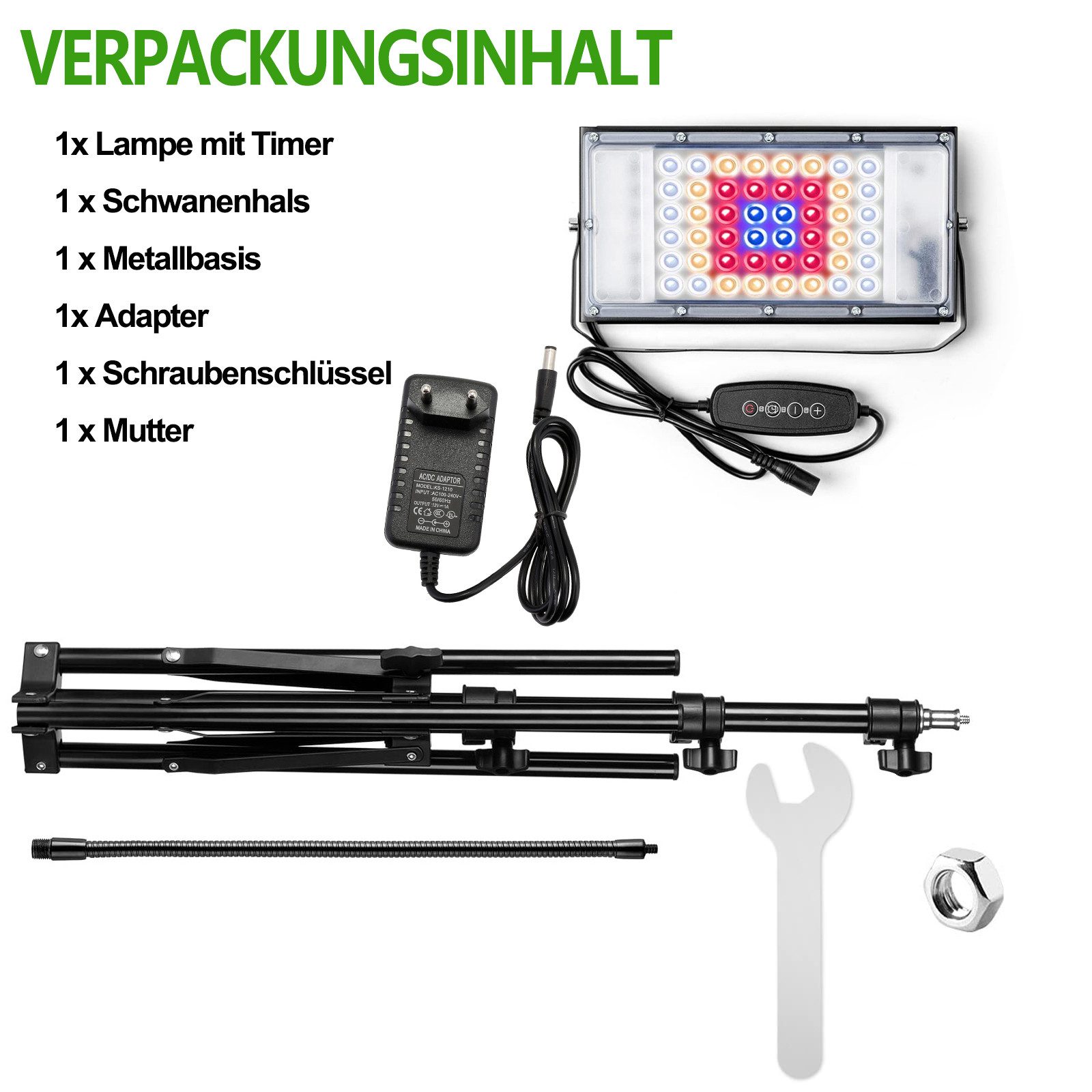 LMaxhome Pflanzenlampe LED Vollspektrum Dimmbar Pflanzenlicht mit Ständer f günstig online kaufen