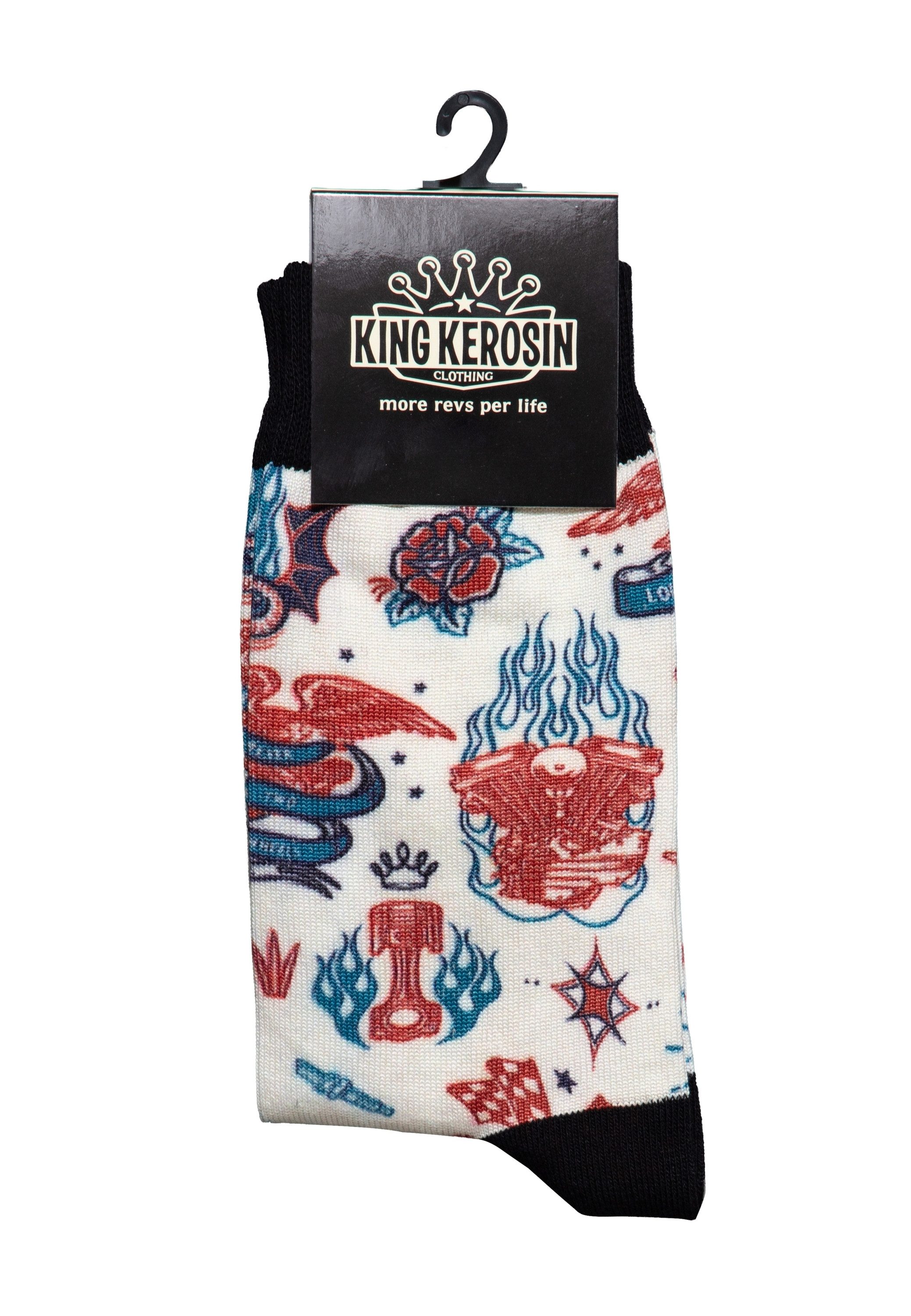 KingKerosin Socken Kustom Kulture mit Allover-Motiven