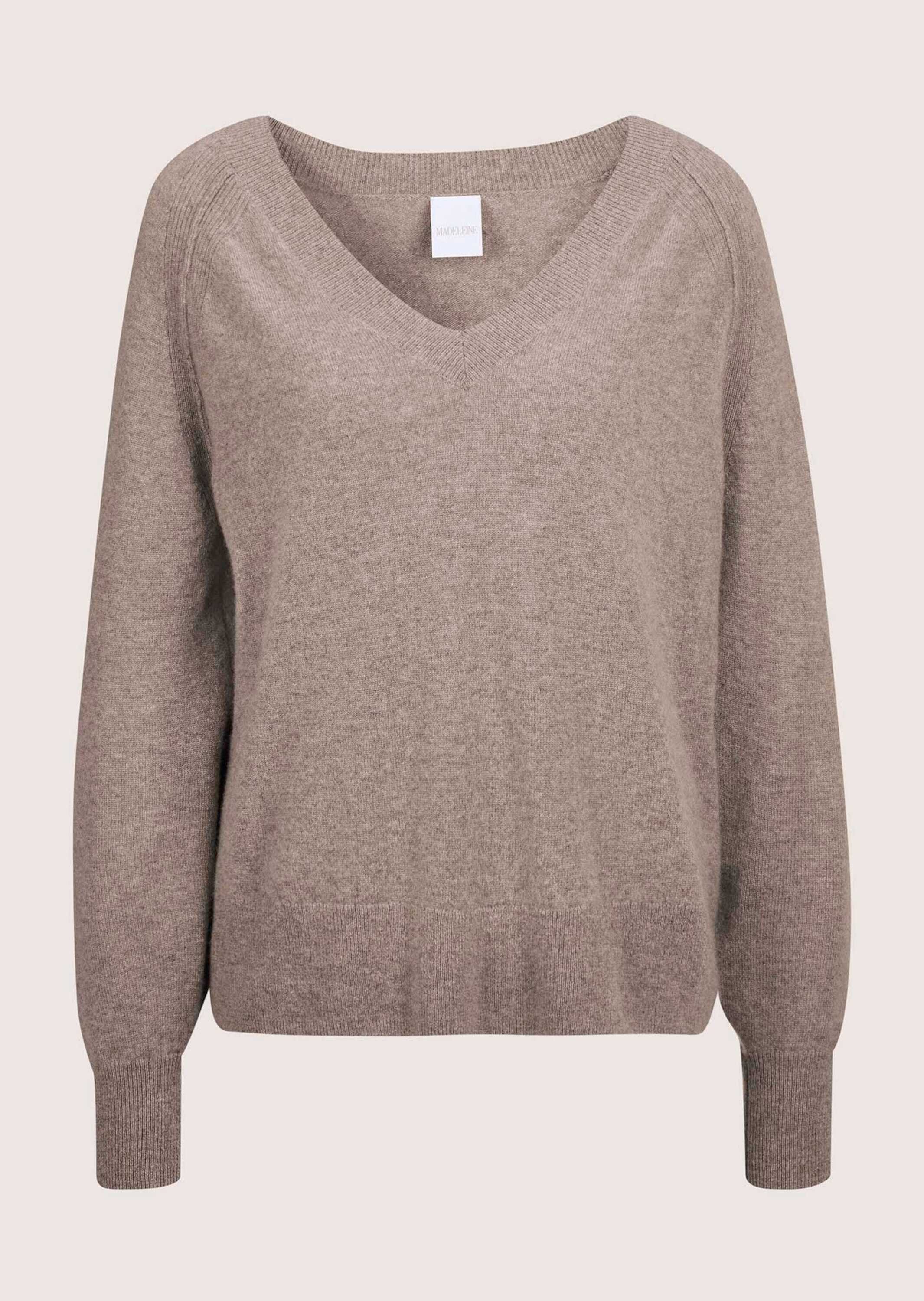 Strickpullover V-Pullover mit Kaschmir