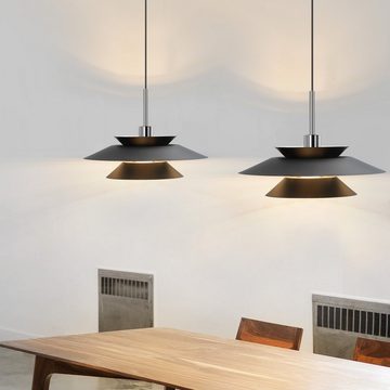 ZMH LED Pendelleuchte Hängelampe Vintage Hängeleuchte E14 1 Flammig Höhenverstellbar, ohne Leuchtmittel, Esstischlampe für Esszimmer Küche schlafzimmer Wohnzimmer, Schwarz