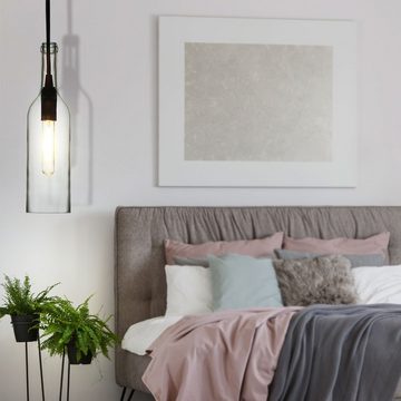 etc-shop LED Pendelleuchte, Leuchtmittel inklusive, Warmweiß, Flaschen Design Decken Leuchte Schlaf Zimmer Tageslicht Hänge Lampe im