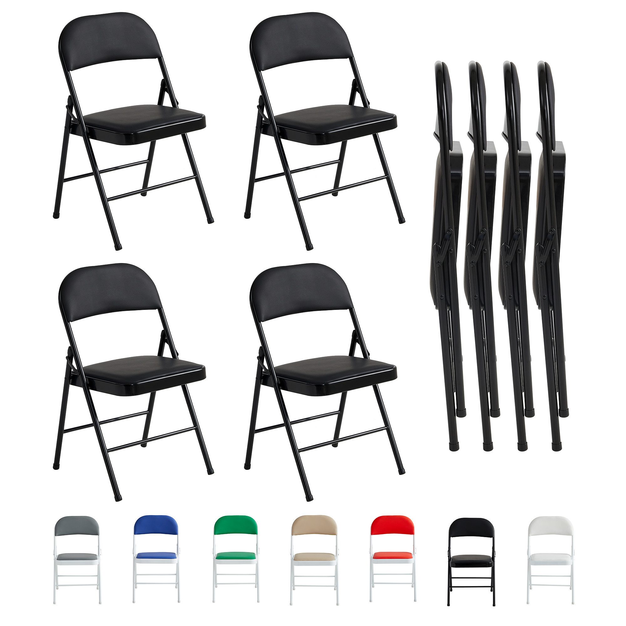 MCC direct Klappstuhl Kunstleder Klappstuhl gepolstert im 1er, 2er, 4er und 6er Set (4 St)