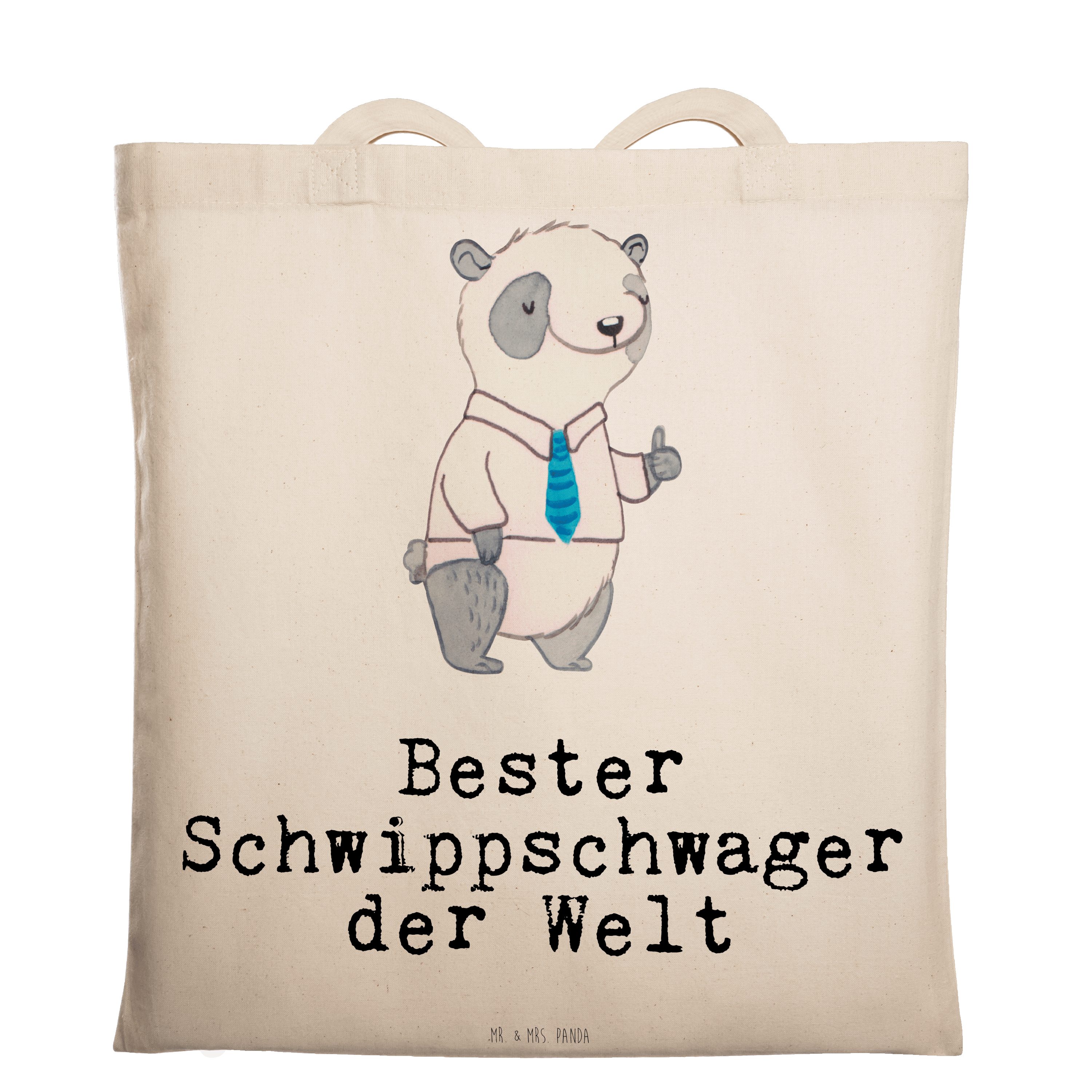 Tragetasche & Mrs. Bester Panda Welt (1-tlg) Geschenk, Stoff Mr. der - Panda Transparent Schwippschwager -