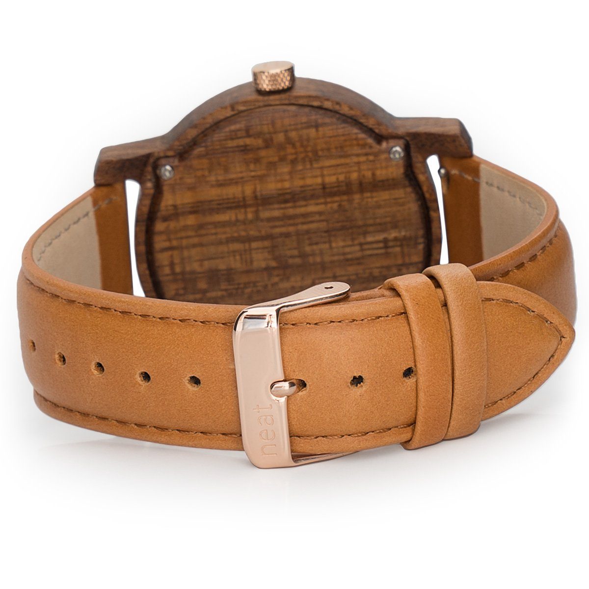 neat Holz), Holzuhr EU Naturholz N084 Ø echtem – Knight Quarzuhr aus aus 43mm (Quarz-Holzarmbanduhr, – in Handgefertigt Premium Herren-Armbanduhr,